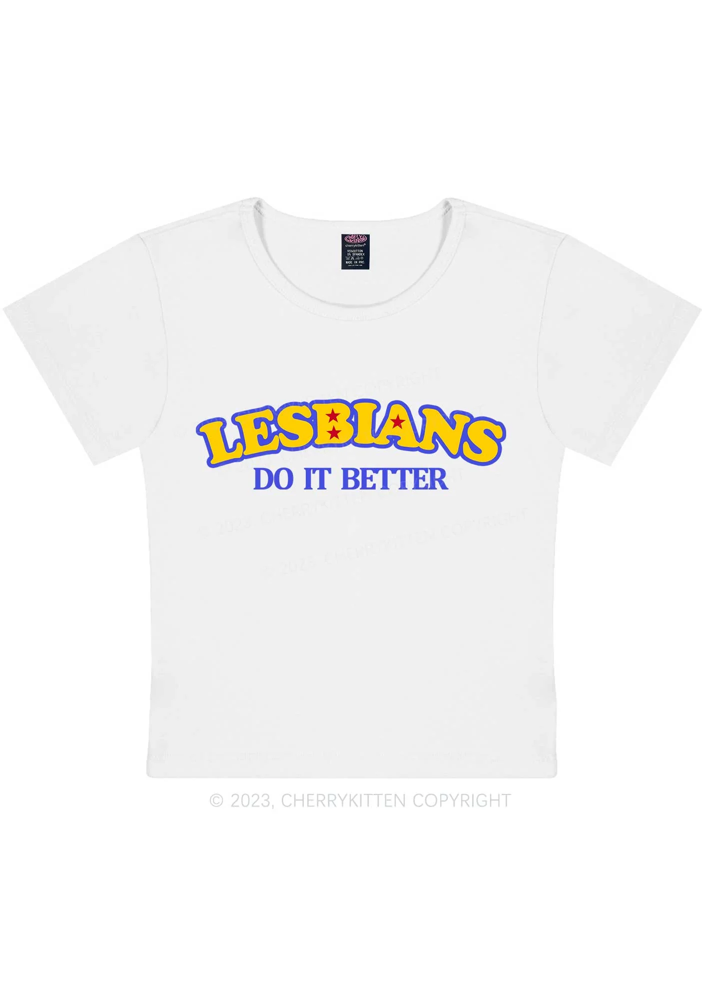 Curvy Lesbians Do It Better Y2K Baby Tee Cherrykitten - Image 3