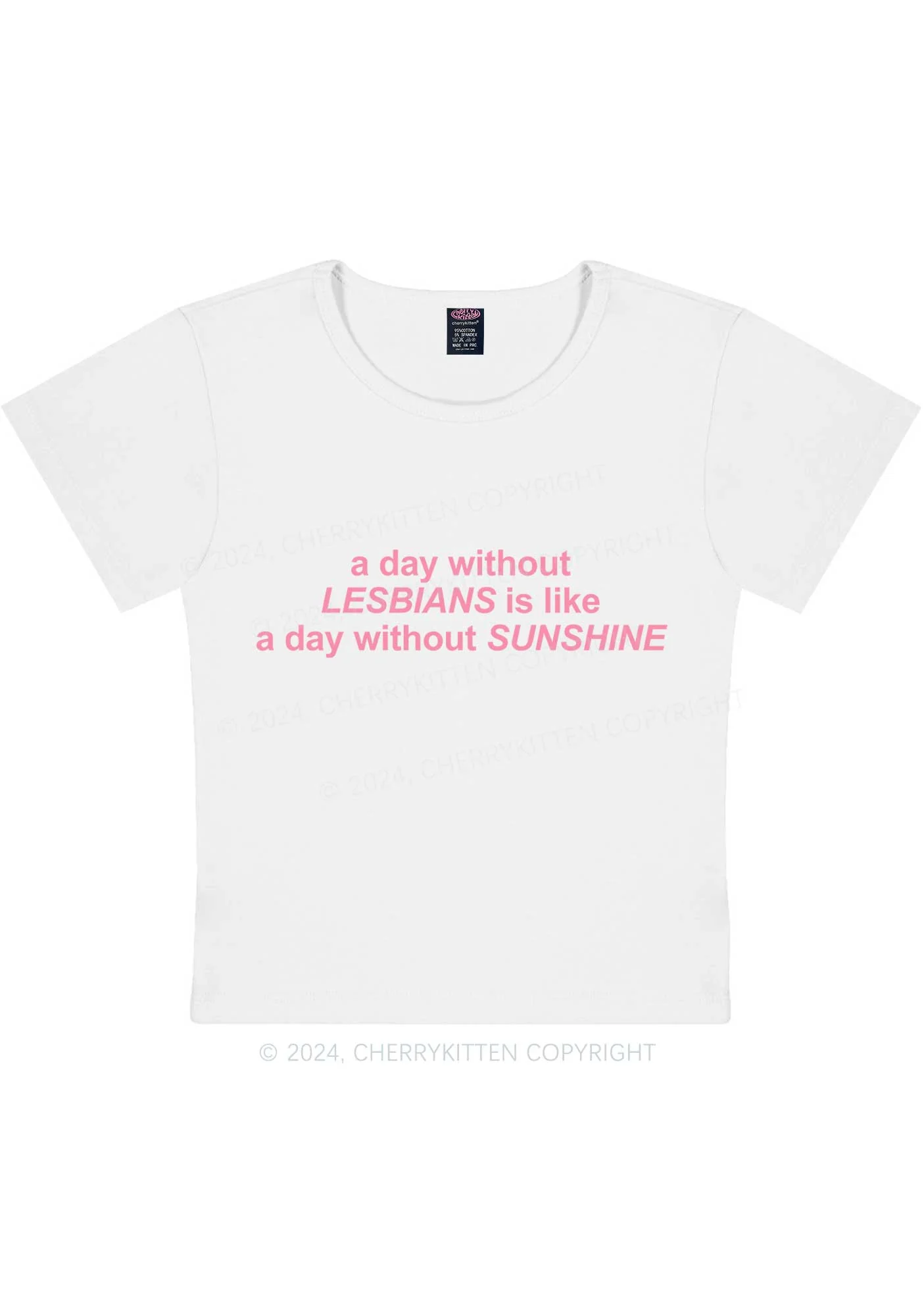 Curvy Lesbians Sunshine Y2K Baby Tee Cherrykitten - Image 3