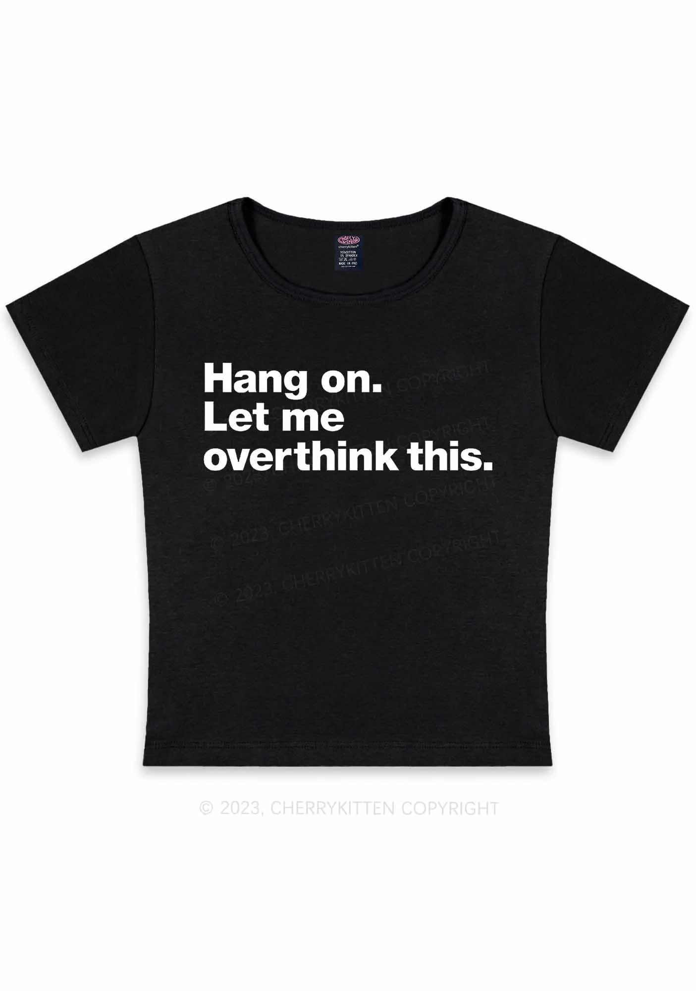 Curvy Let Me Overthink This Y2K Baby Tee Cherrykitten - Image 2