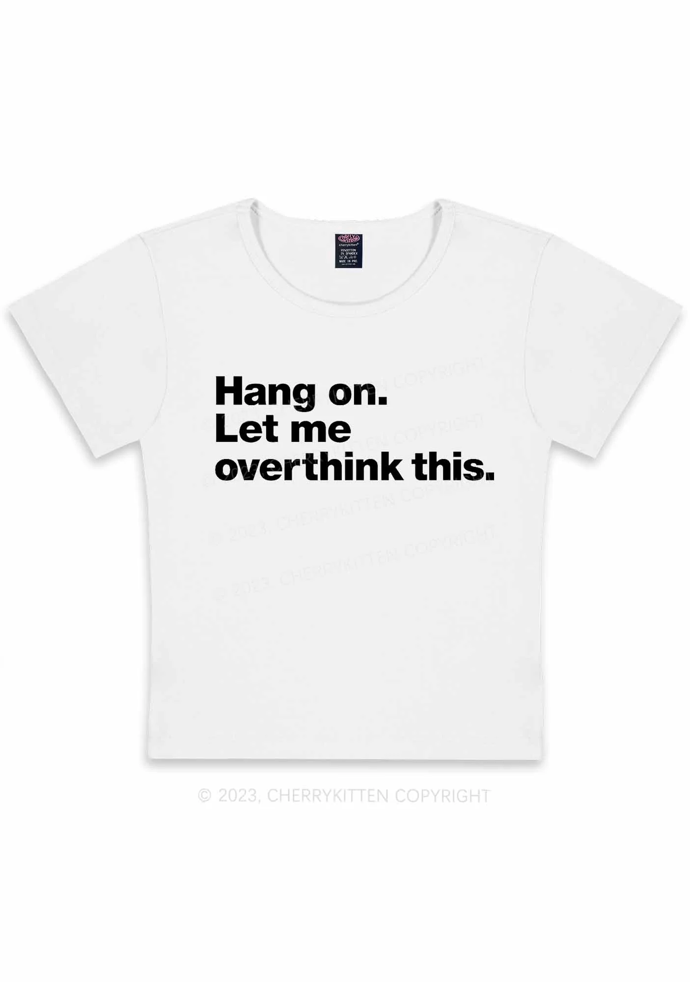 Curvy Let Me Overthink This Y2K Baby Tee Cherrykitten - Image 3