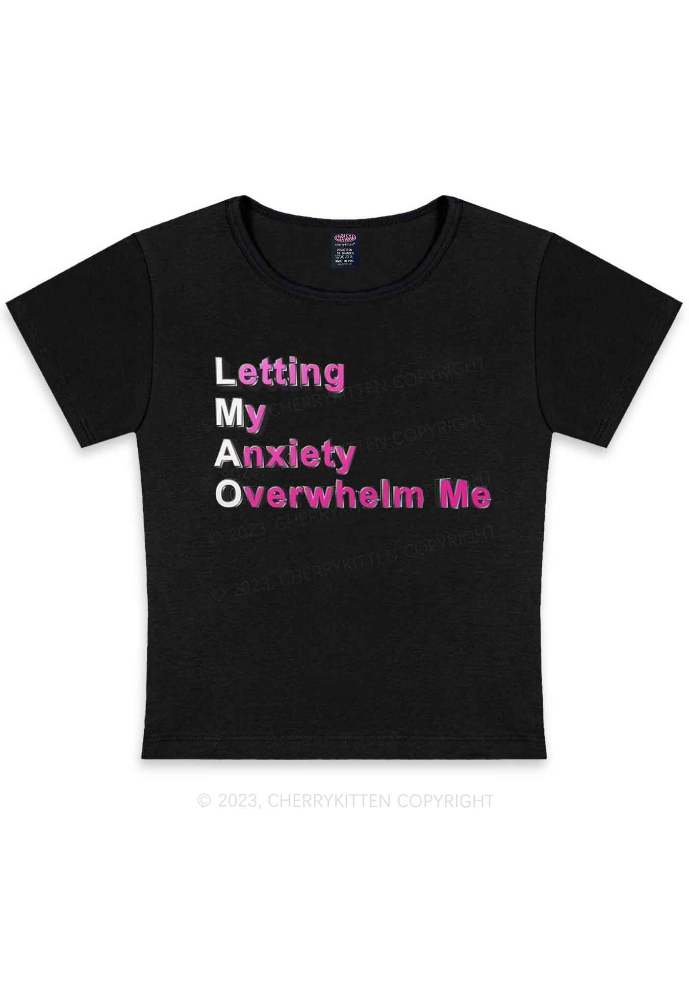 Curvy Letting My Anxiety Overwhelm Me Y2K Baby Tee Cherrykitten - Image 3