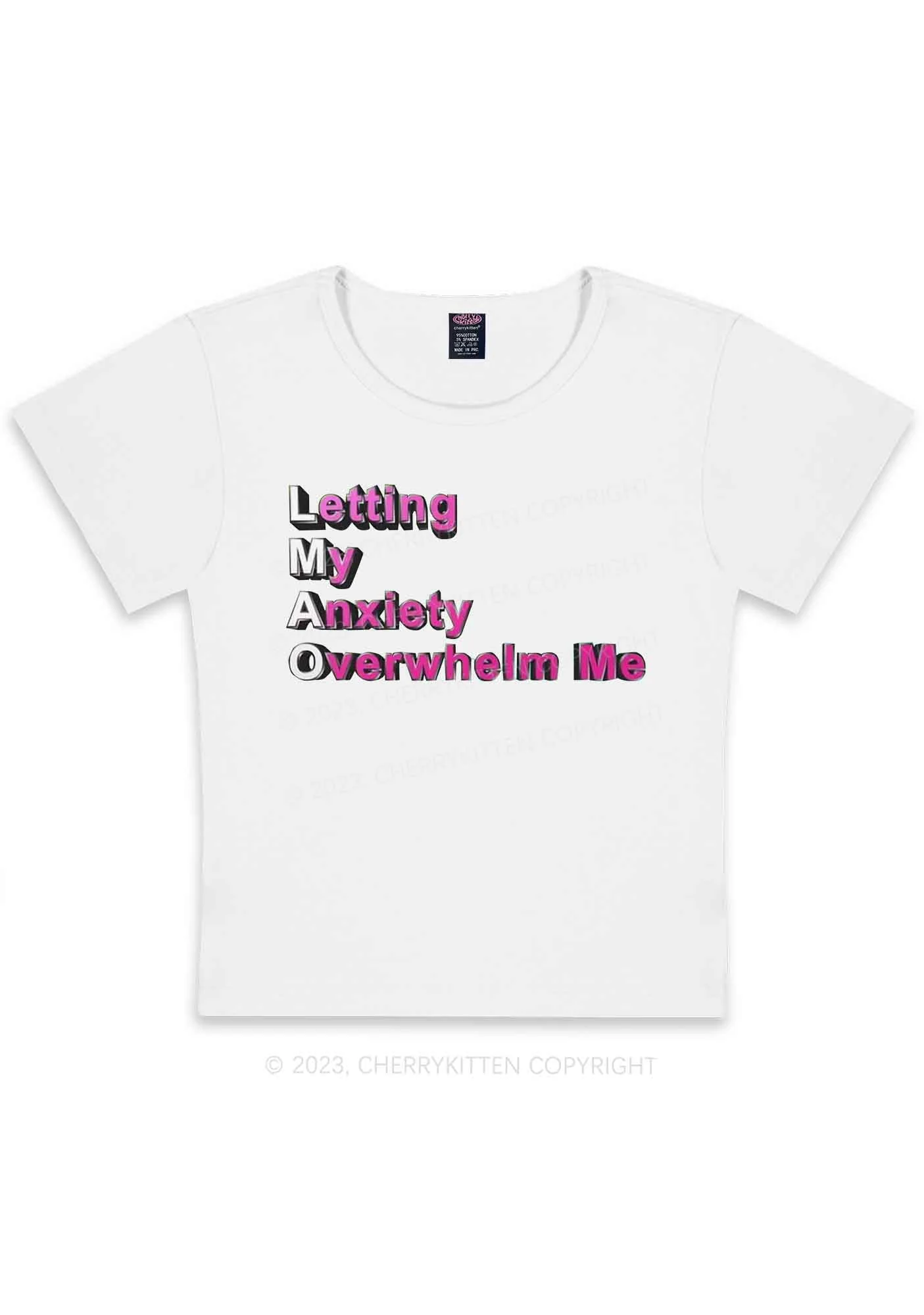 Curvy Letting My Anxiety Overwhelm Me Y2K Baby Tee Cherrykitten - Image 4