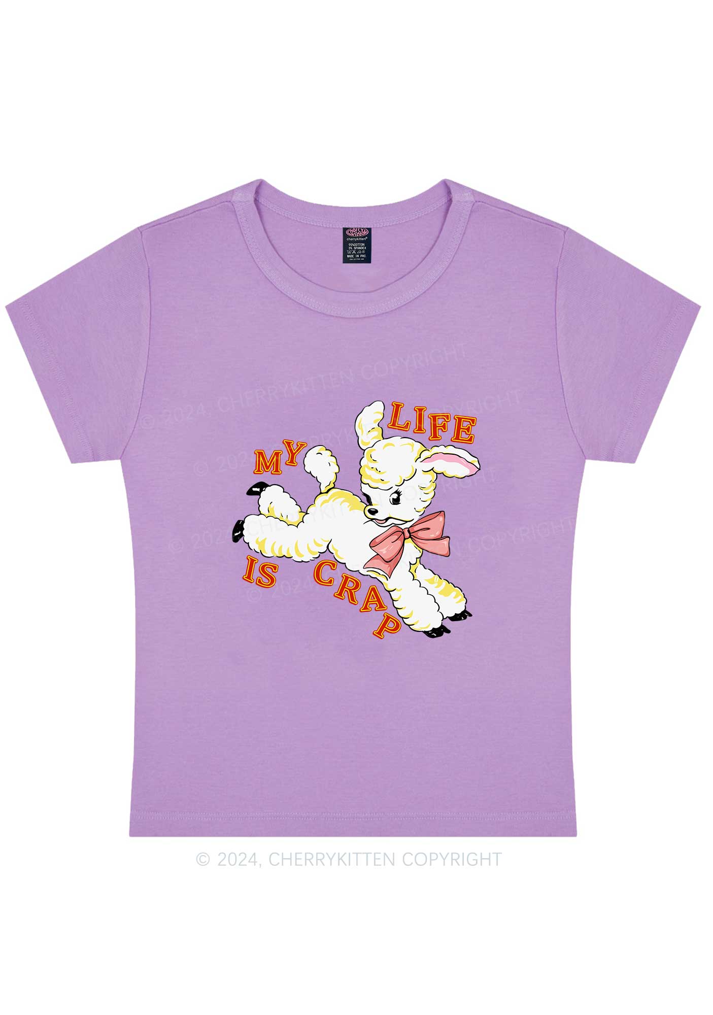 Curvy Life Is Crap Y2K Baby Tee Cherrykitten - Image 2