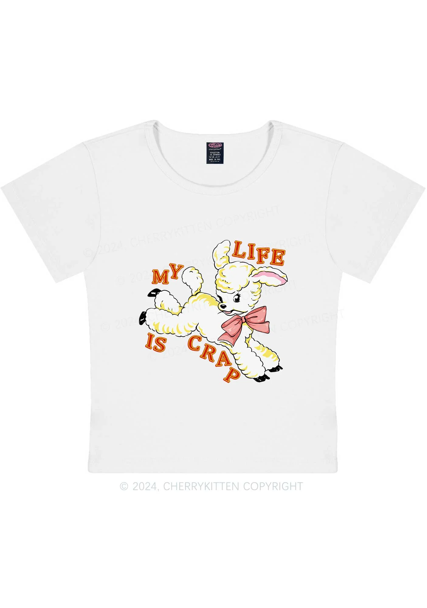 Curvy Life Is Crap Y2K Baby Tee Cherrykitten - Image 3