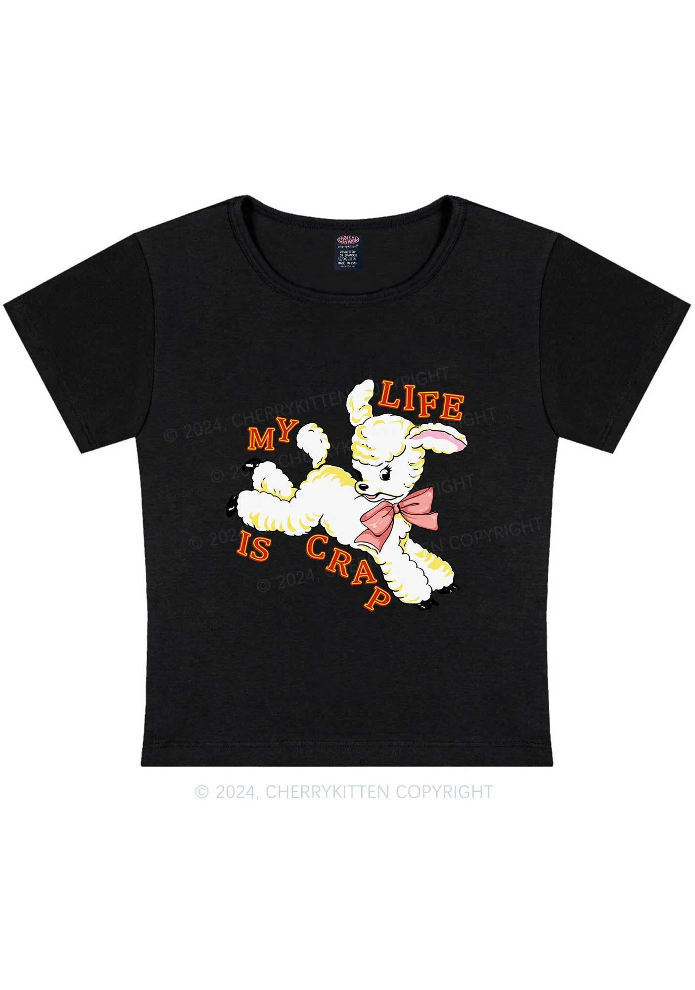 Curvy Life Is Crap Y2K Baby Tee Cherrykitten - Image 4