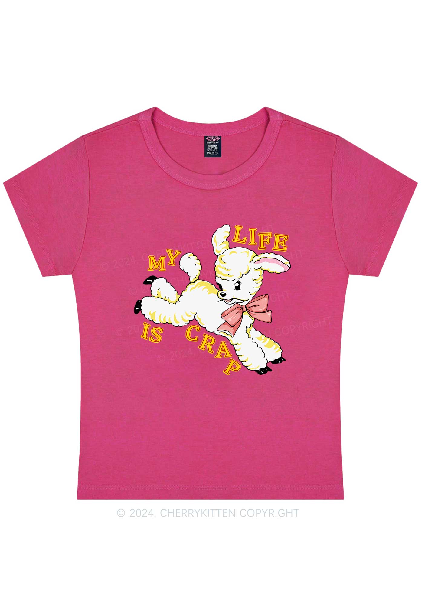 Curvy Life Is Crap Y2K Baby Tee Cherrykitten - Image 5