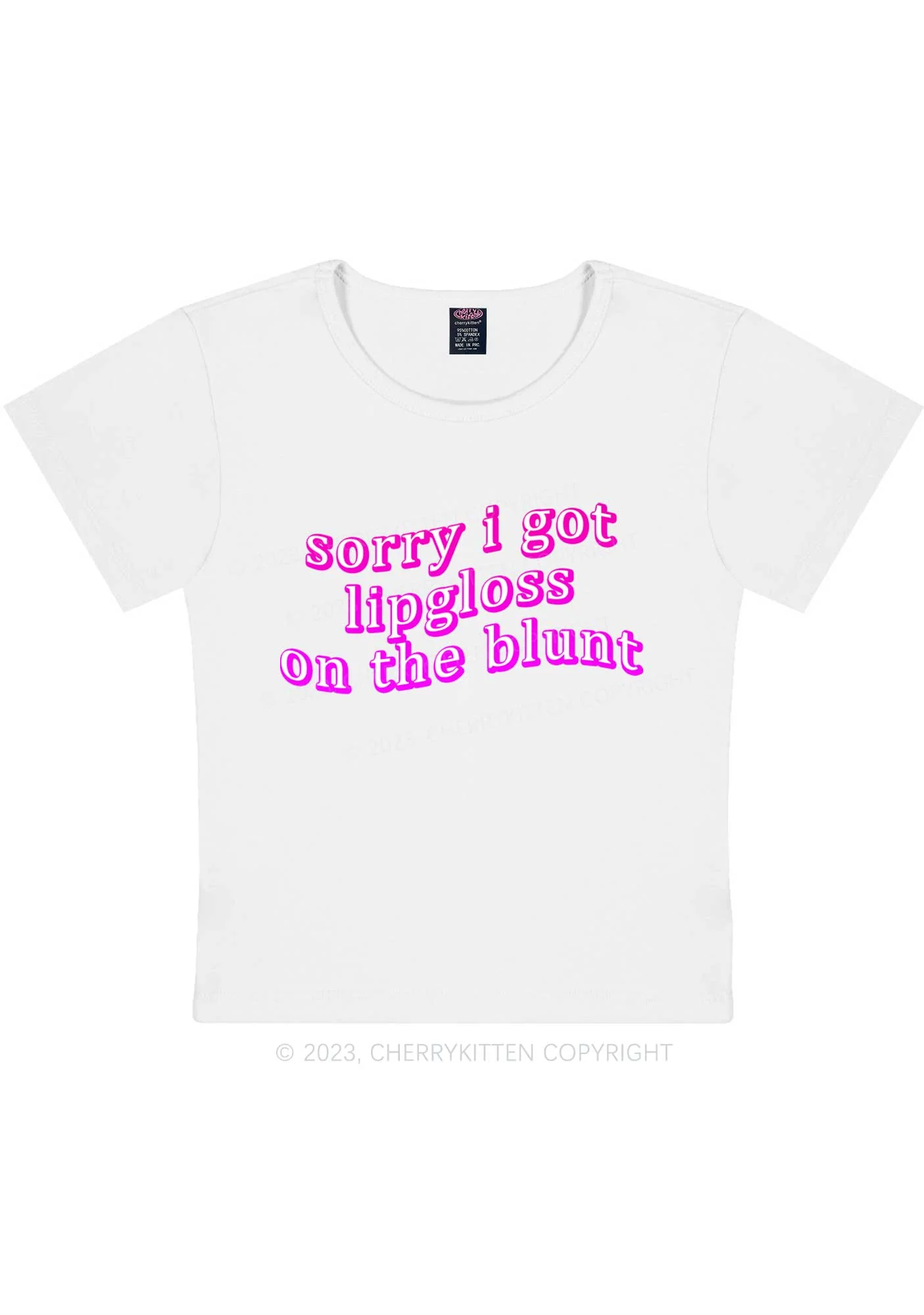 Curvy Lipgloss On The Blunt Y2K Baby Tee Cherrykitten - Image 4