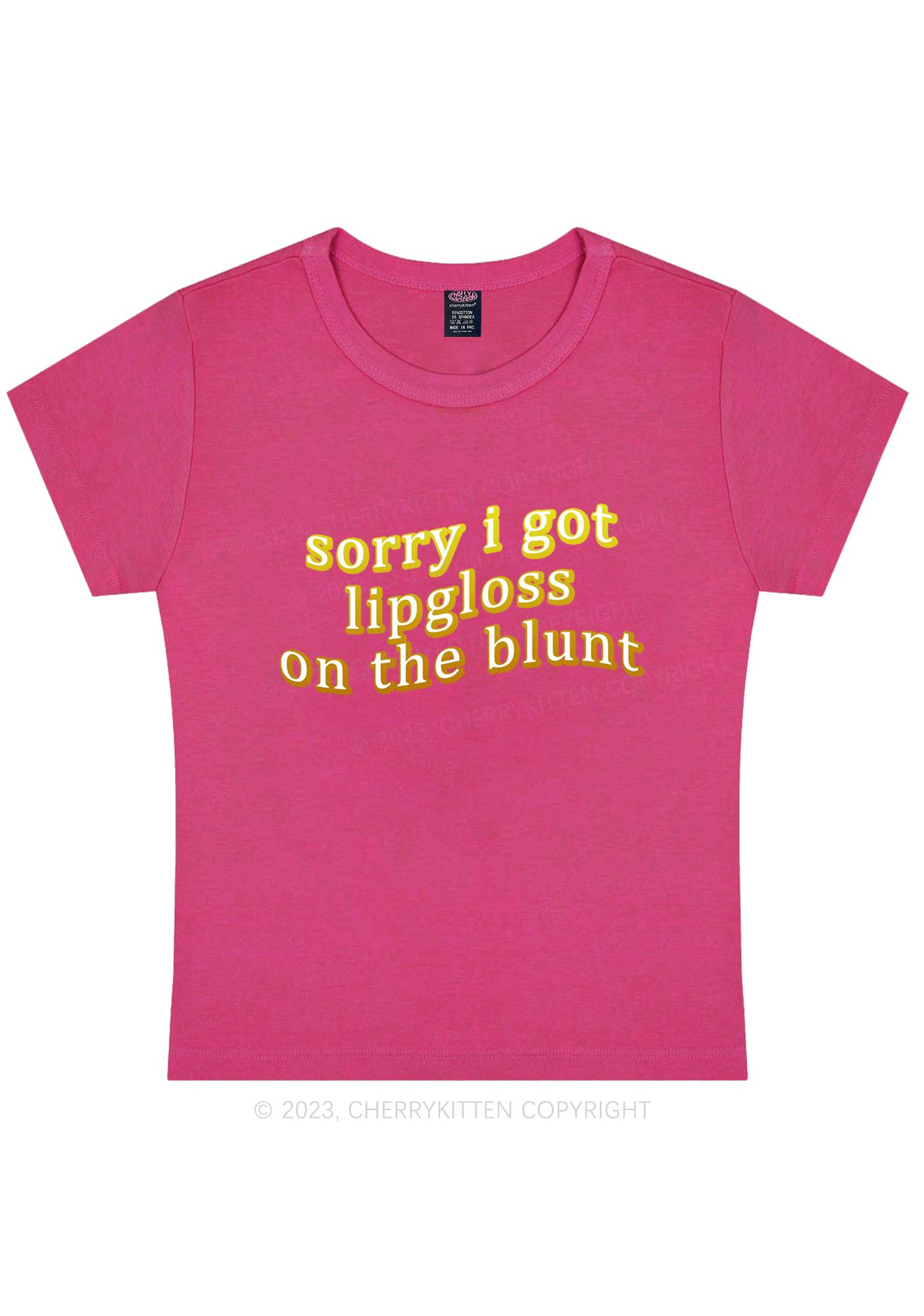 Curvy Lipgloss On The Blunt Y2K Baby Tee Cherrykitten - Image 5