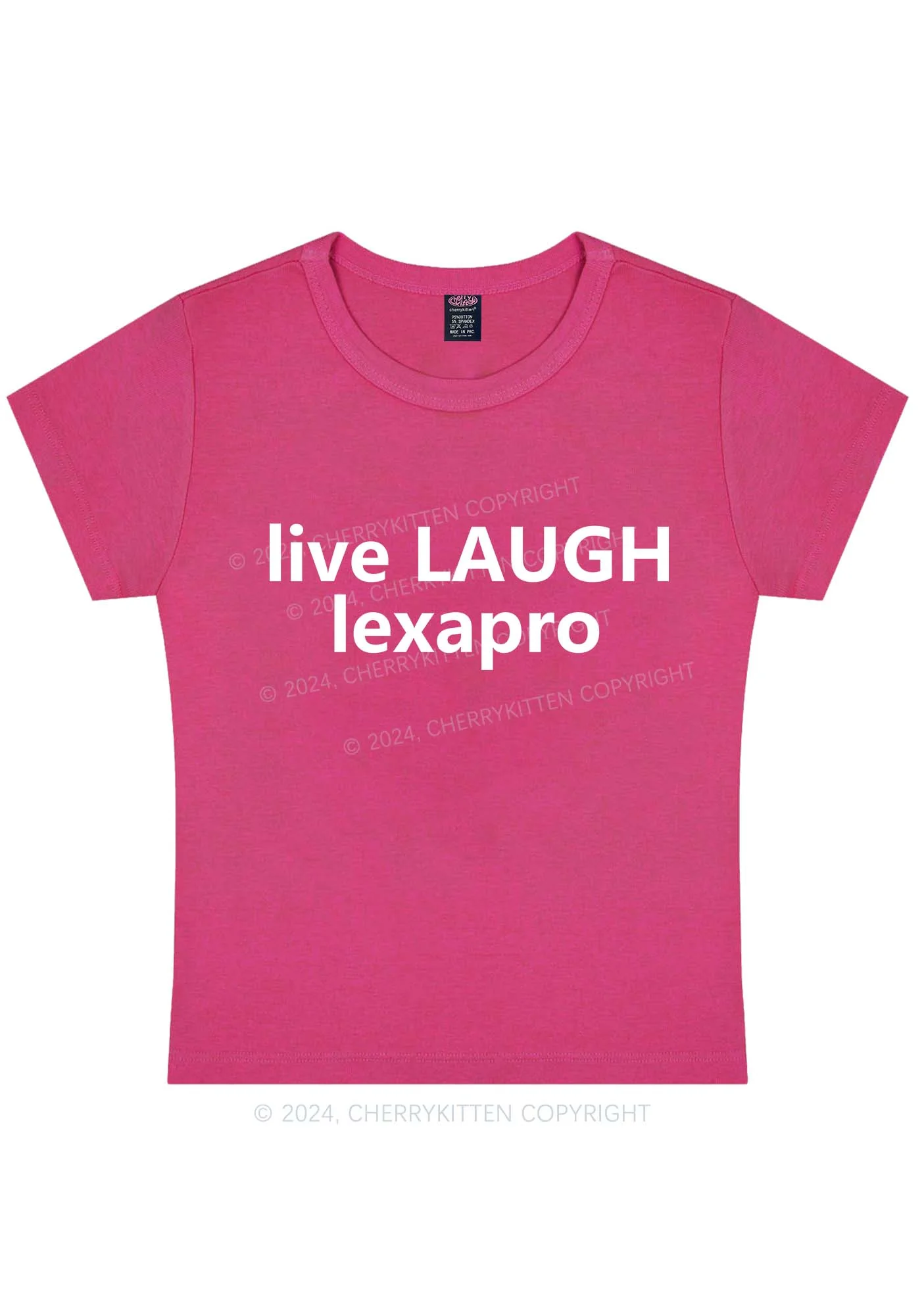 Curvy Live Laugh Y2K Baby Tee Cherrykitten - Image 5