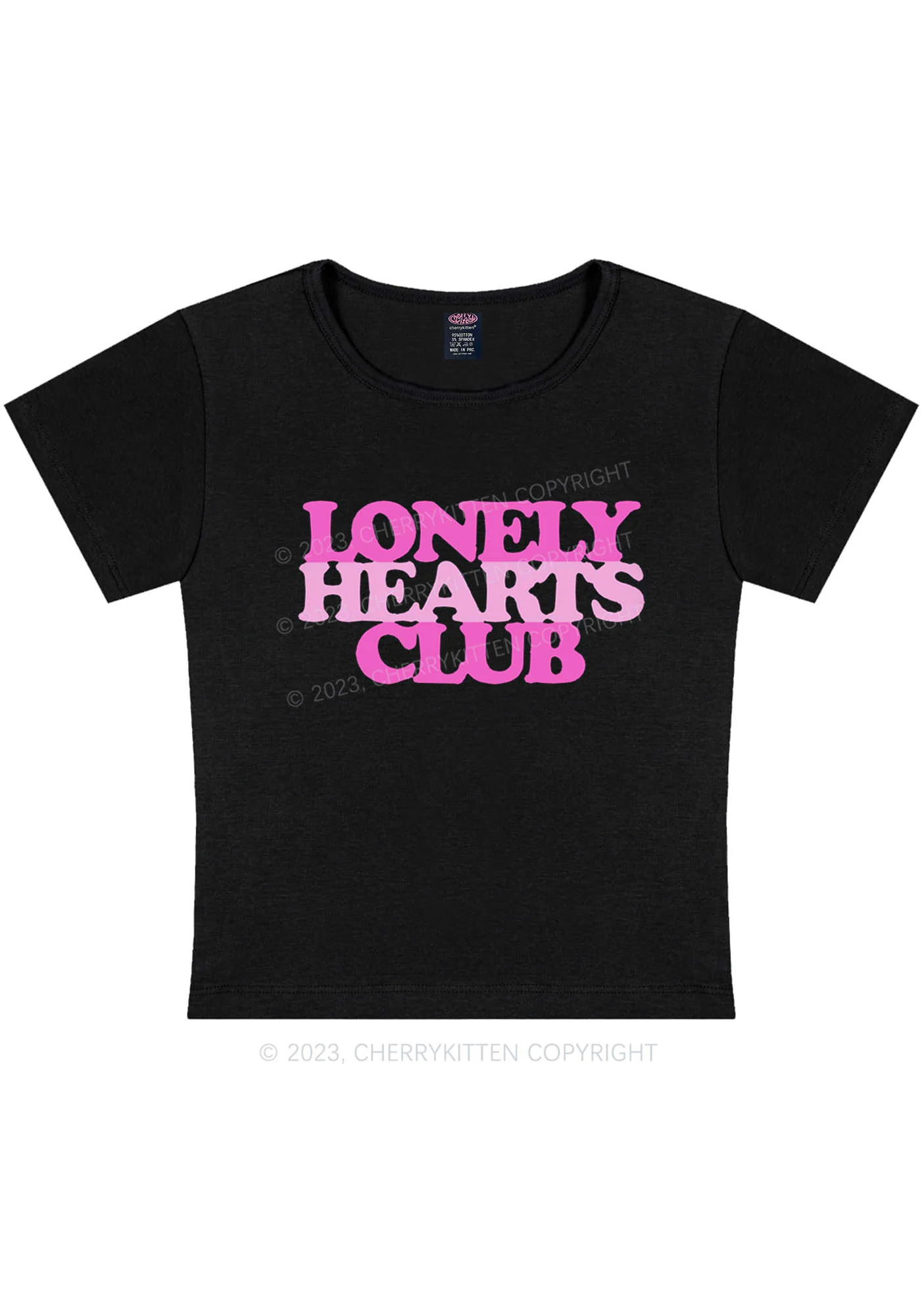 Curvy Lonely Hearts Club Y2K Baby Tee Cherrykitten - Image 2