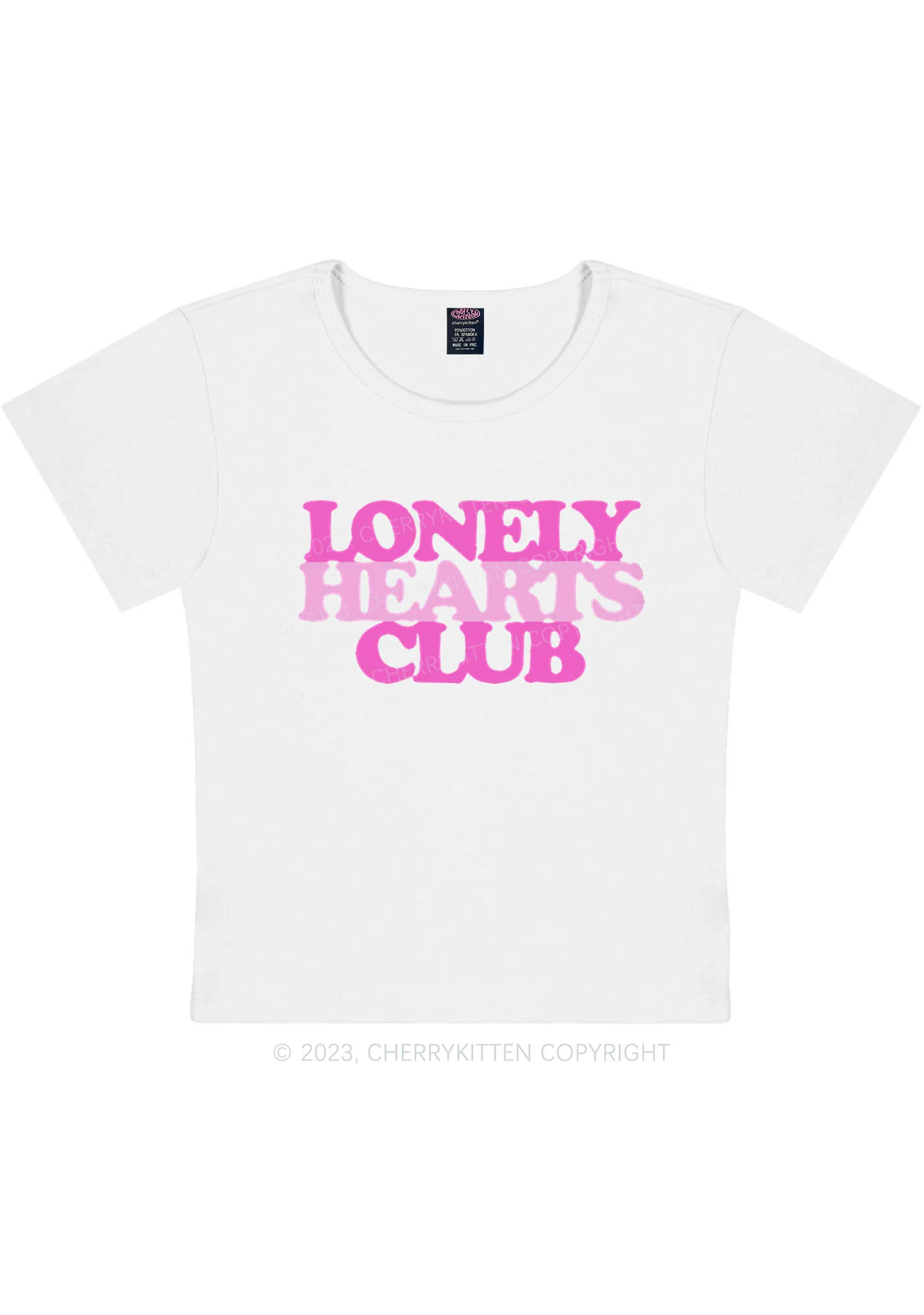 Curvy Lonely Hearts Club Y2K Baby Tee Cherrykitten - Image 3