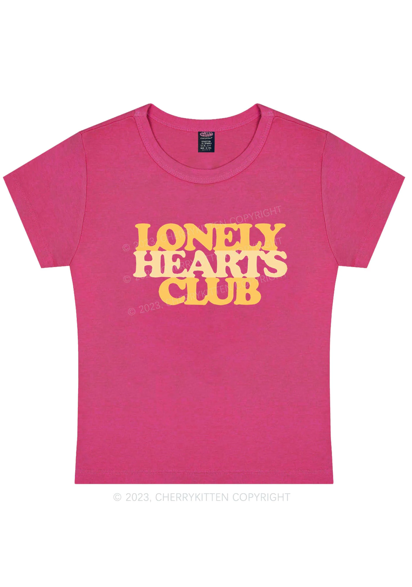 Curvy Lonely Hearts Club Y2K Baby Tee Cherrykitten - Image 5