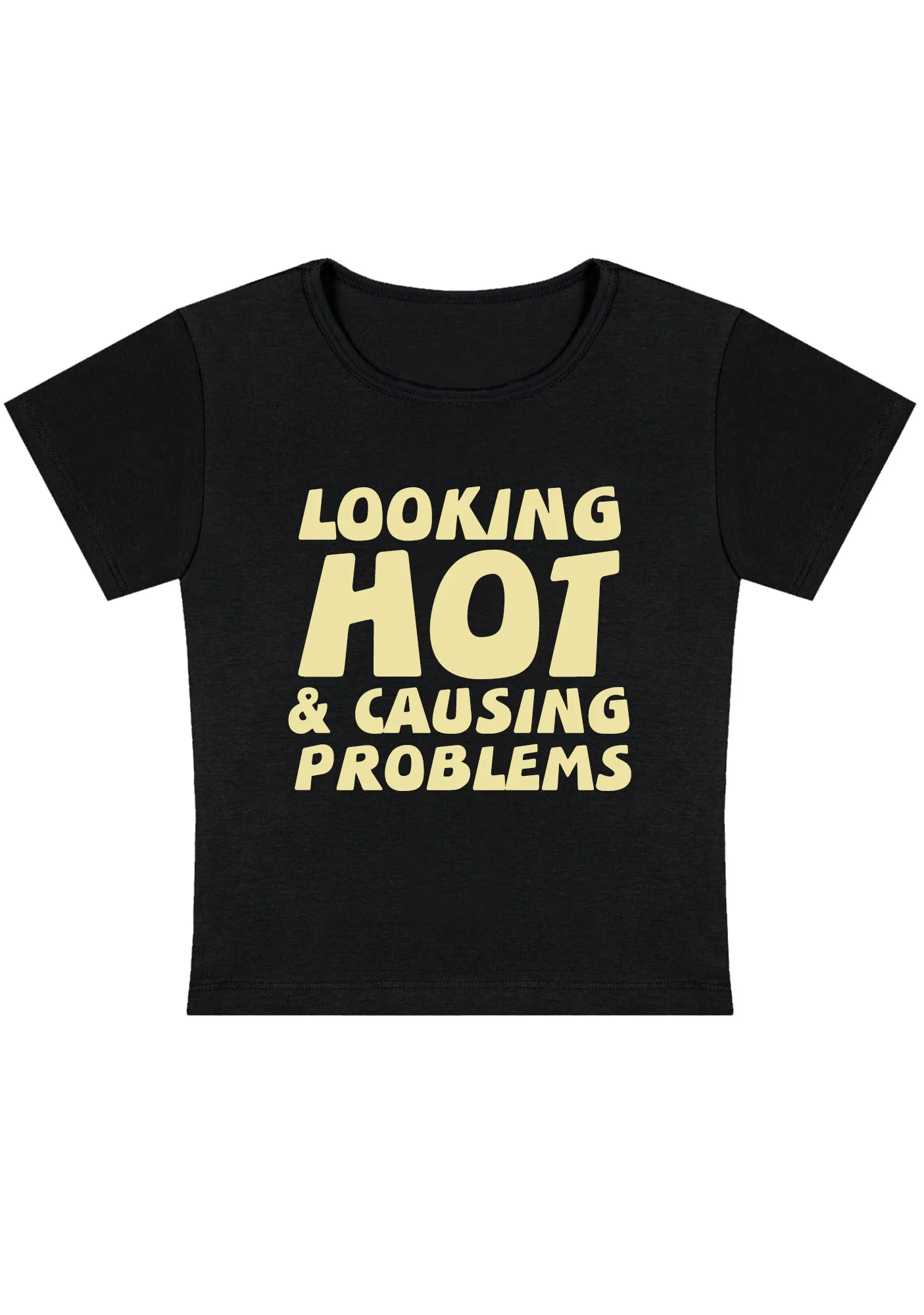 Curvy Looking Hot&Causing Problems Baby Tee - Image 2