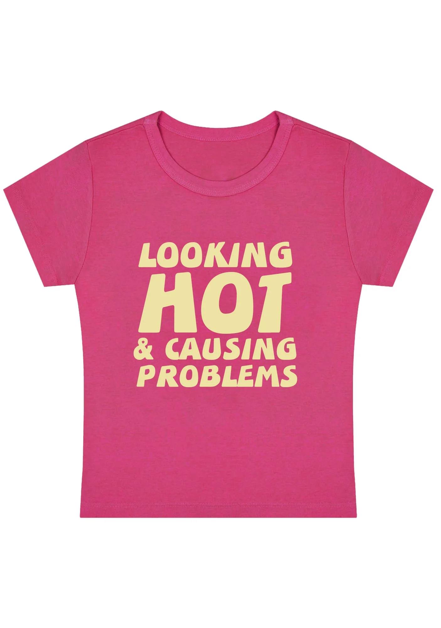 Curvy Looking Hot&Causing Problems Baby Tee - Image 3