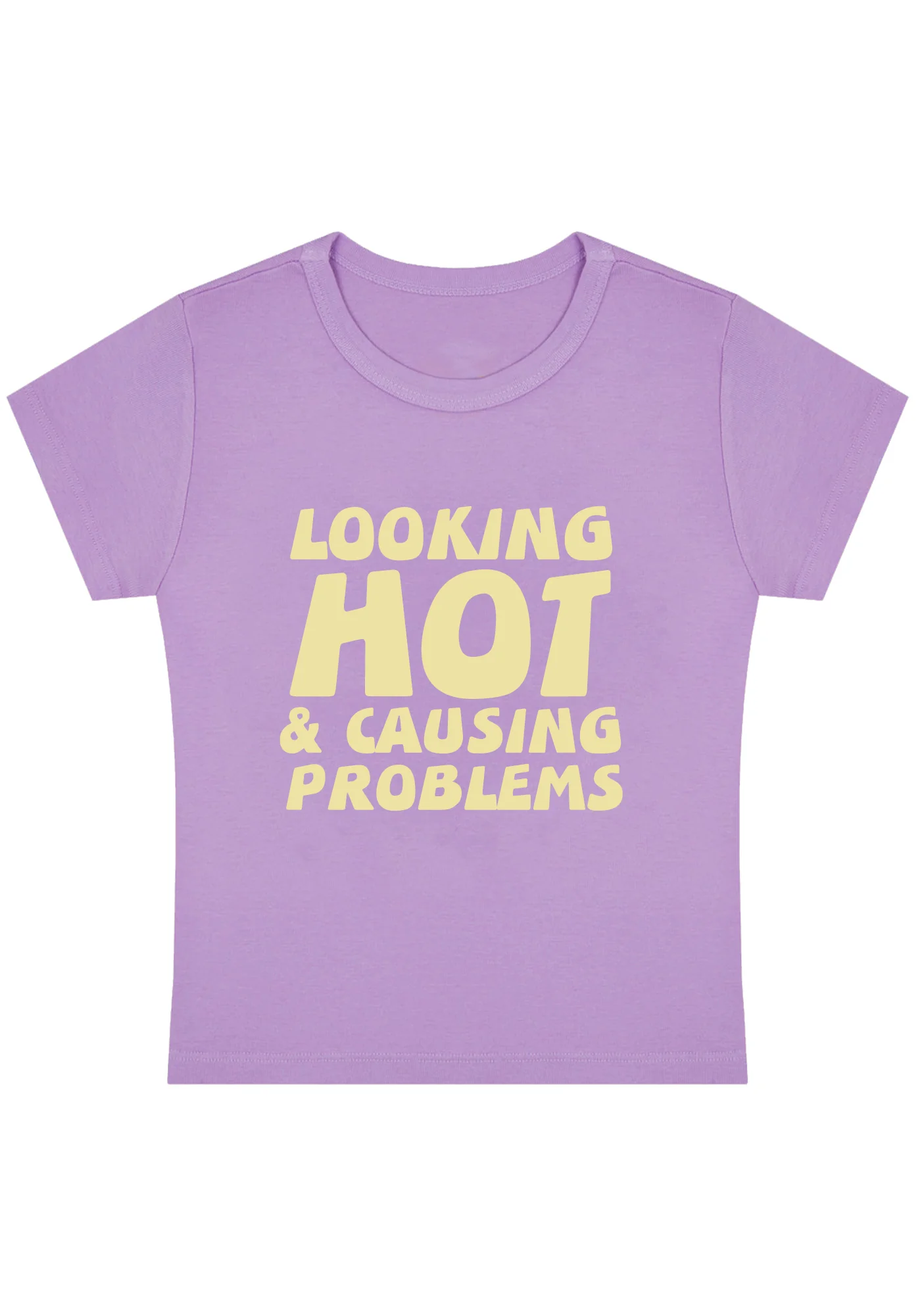 Curvy Looking Hot&Causing Problems Baby Tee - Image 5