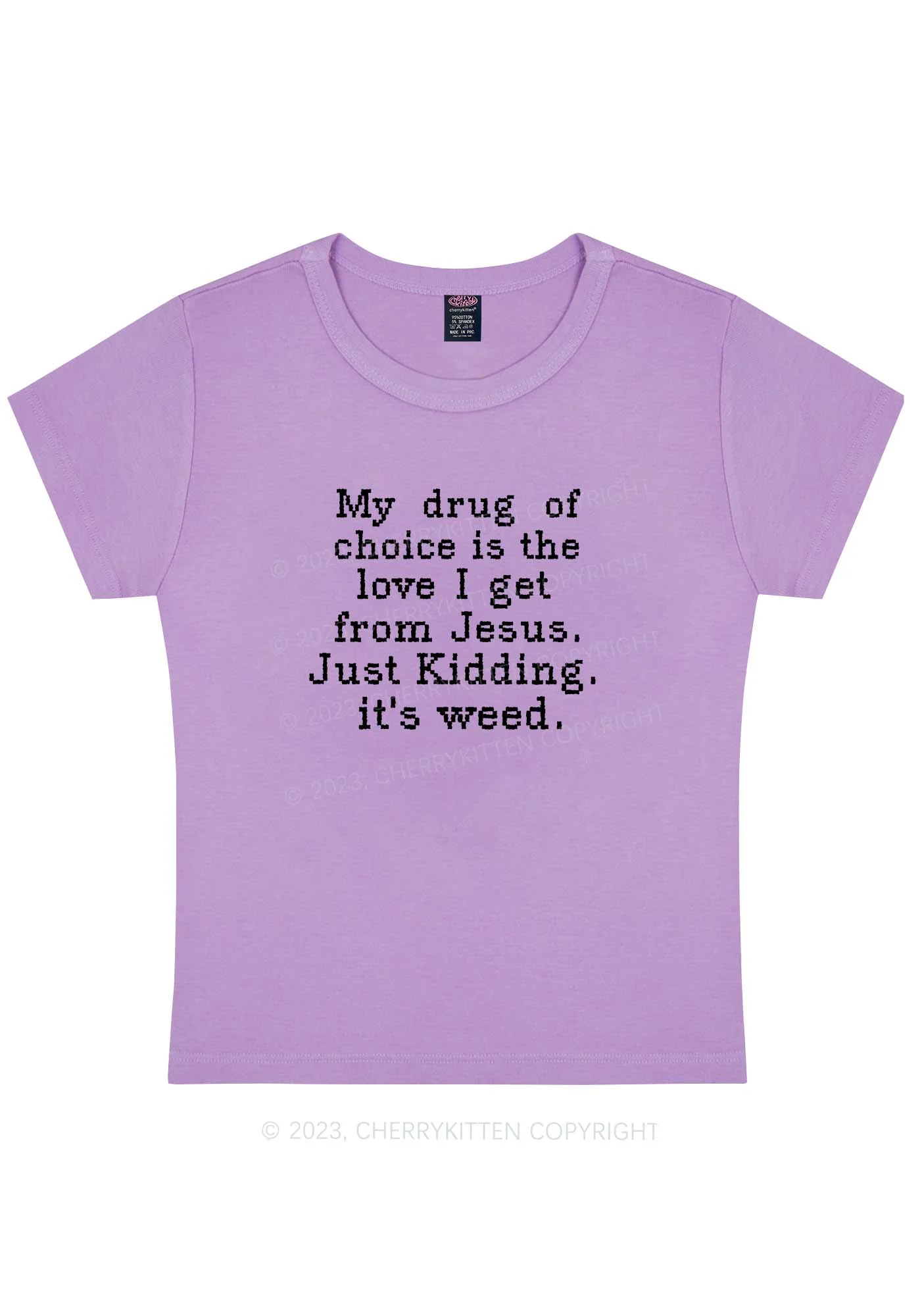 Curvy Love From Jesus Y2K Baby Tee Cherrykitten - Image 5