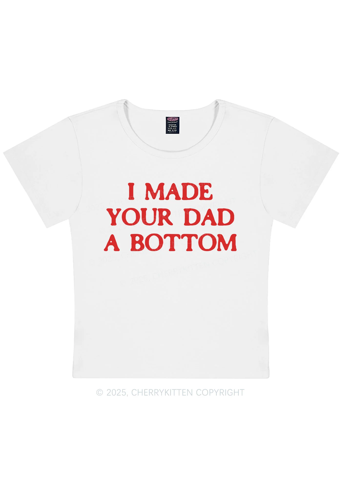 Curvy Made Your Dad Bottom Pride Y2K Baby Tee Cherrykitten - Image 3