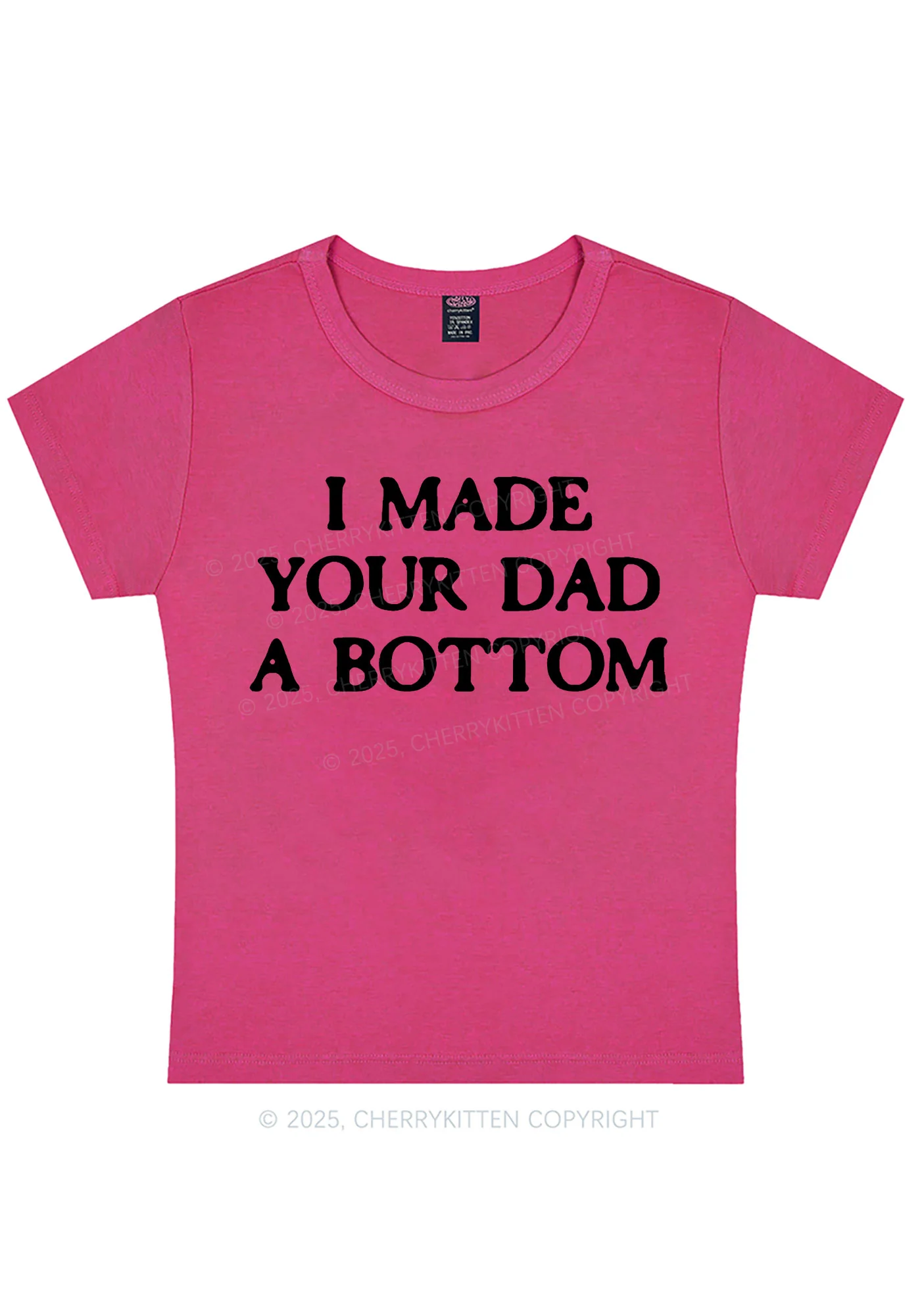 Curvy Made Your Dad Bottom Pride Y2K Baby Tee Cherrykitten - Image 4