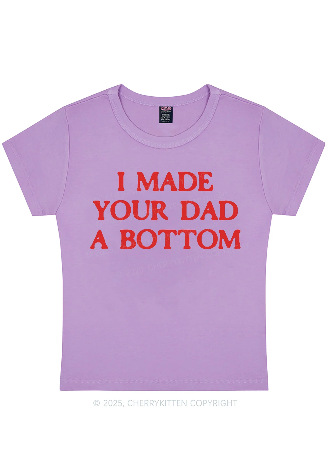 Curvy Made Your Dad Bottom Pride Y2K Baby Tee Cherrykitten - Image 5