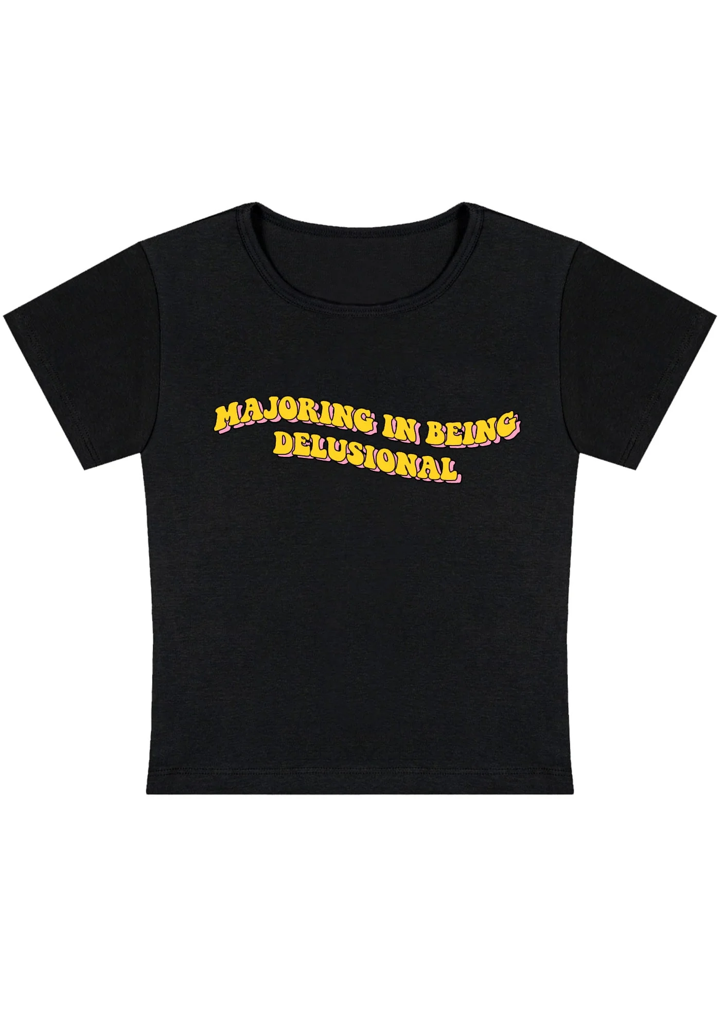 Curvy Majoring In Being Delusional Baby Tee - Image 2