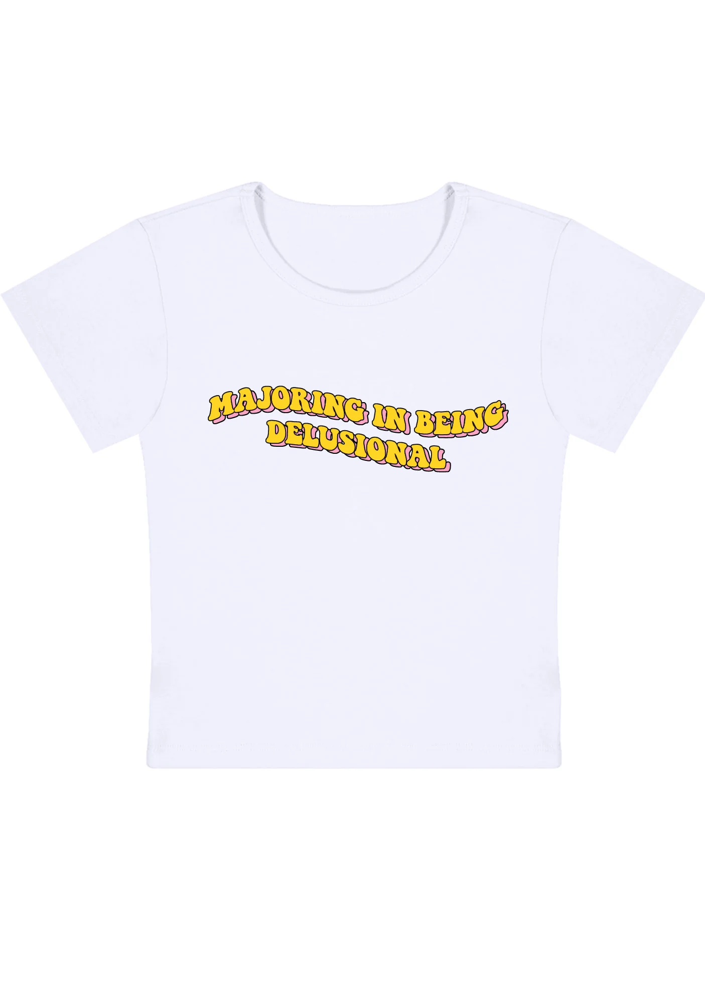 Curvy Majoring In Being Delusional Baby Tee - Image 3