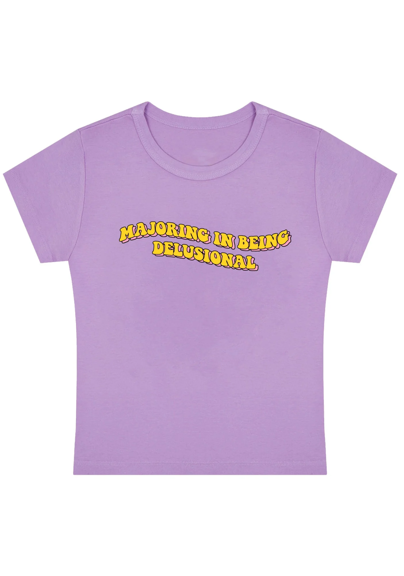 Curvy Majoring In Being Delusional Baby Tee - Image 4