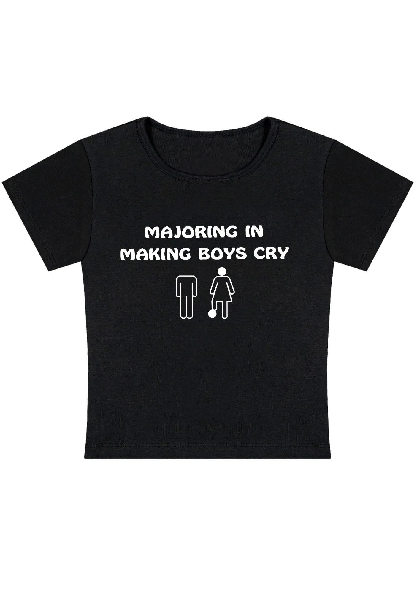 Curvy Majoring In Making Boys Cry Baby Tee - Image 3