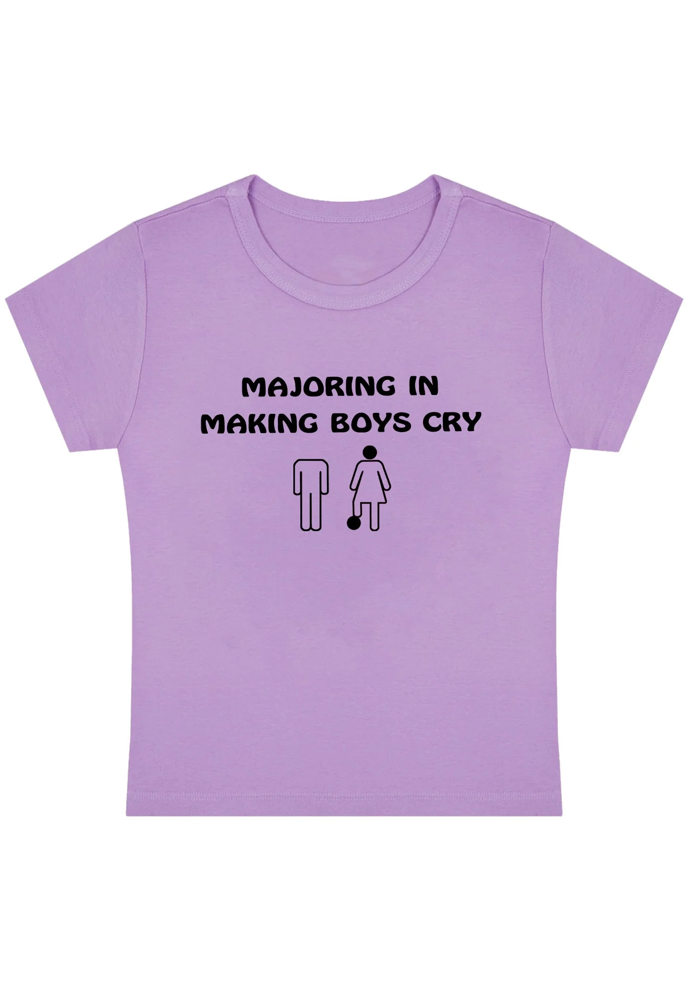 Curvy Majoring In Making Boys Cry Baby Tee - Image 4