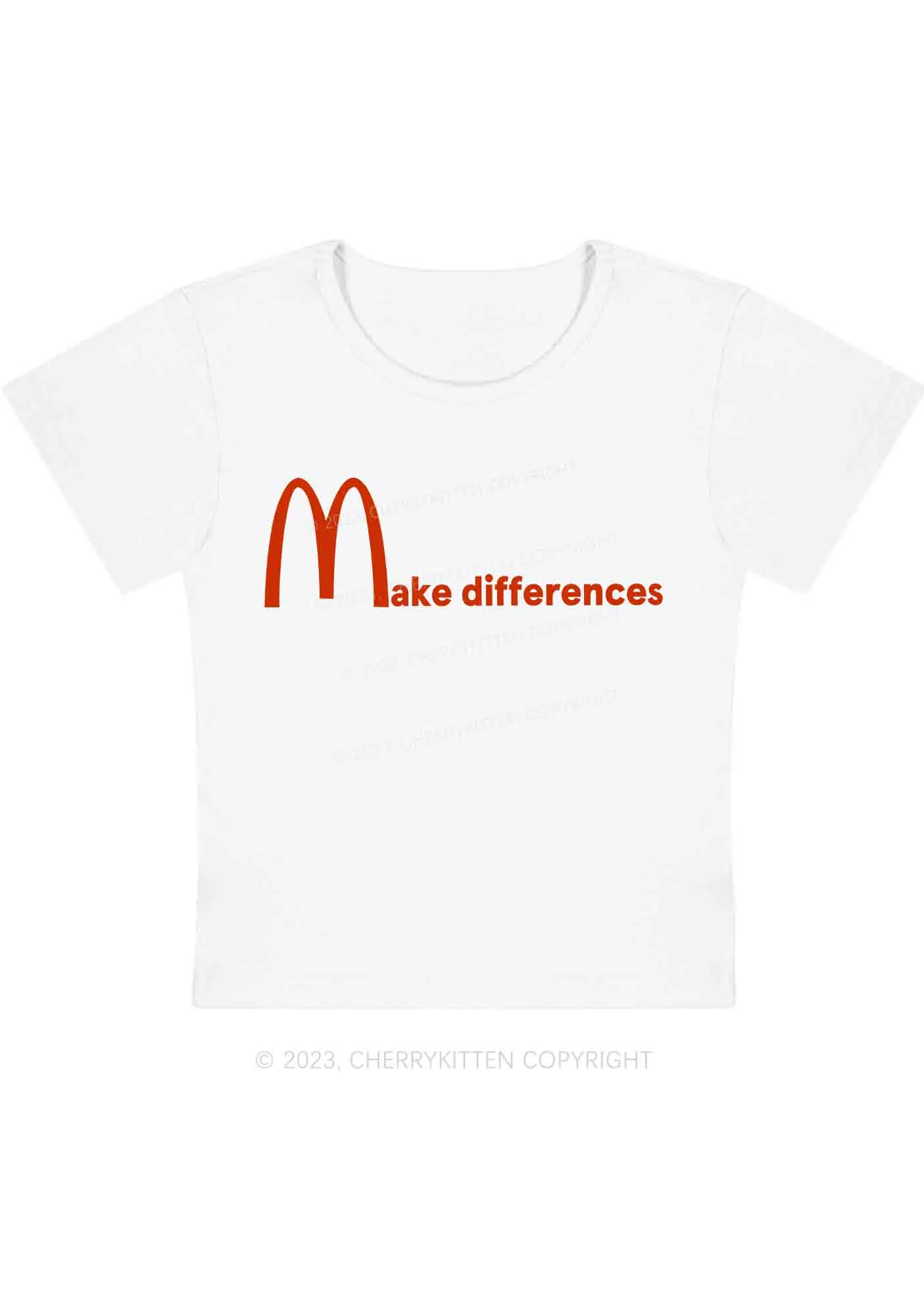 Curvy Make Differences Y2K Baby Tee Cherrykitten - Image 2