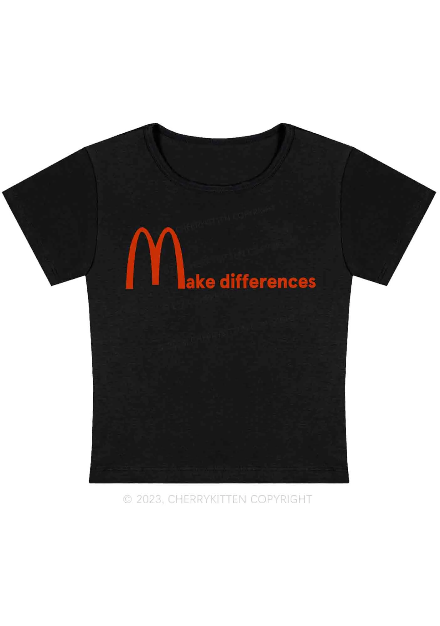 Curvy Make Differences Y2K Baby Tee Cherrykitten - Image 3