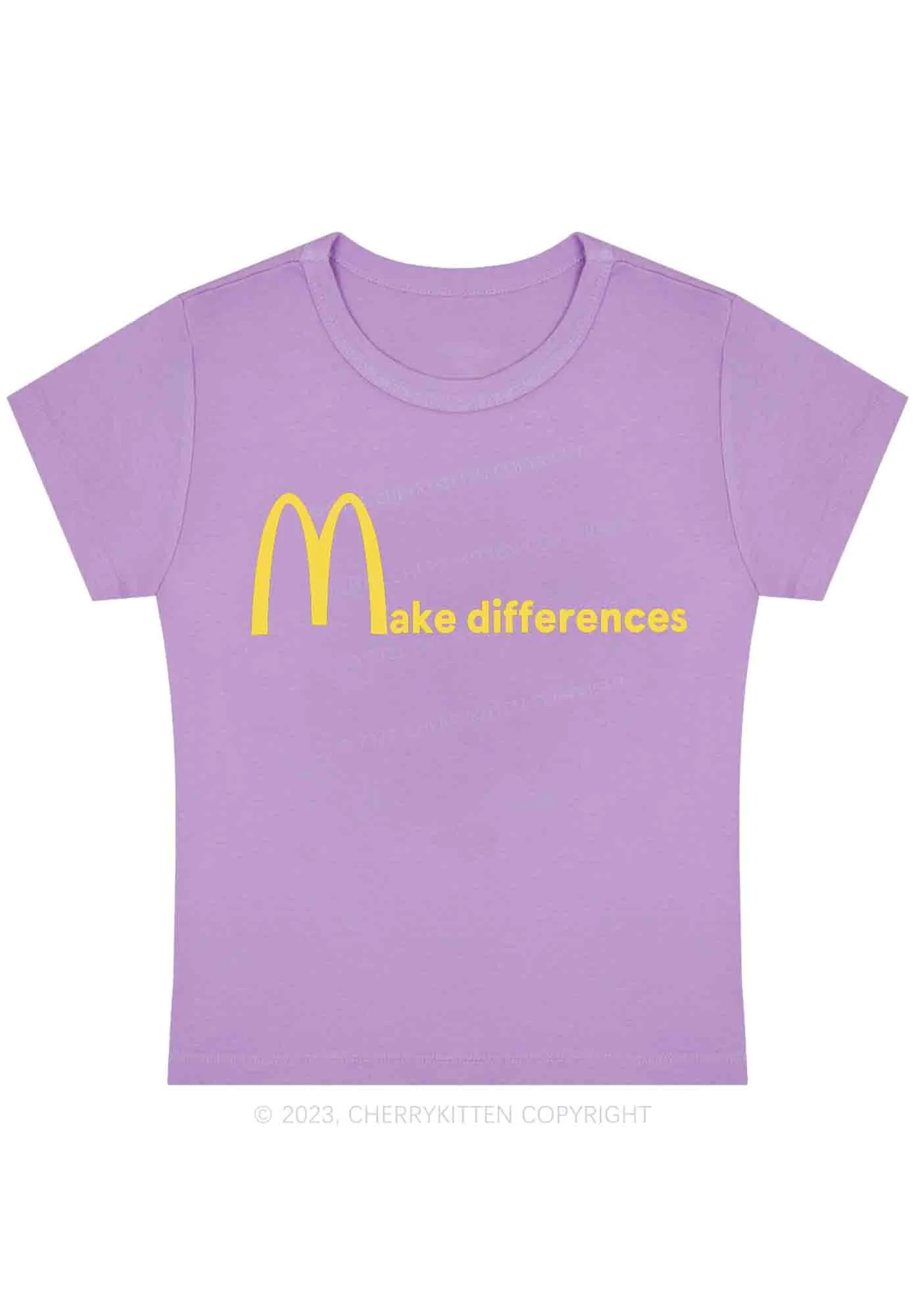 Curvy Make Differences Y2K Baby Tee Cherrykitten - Image 4