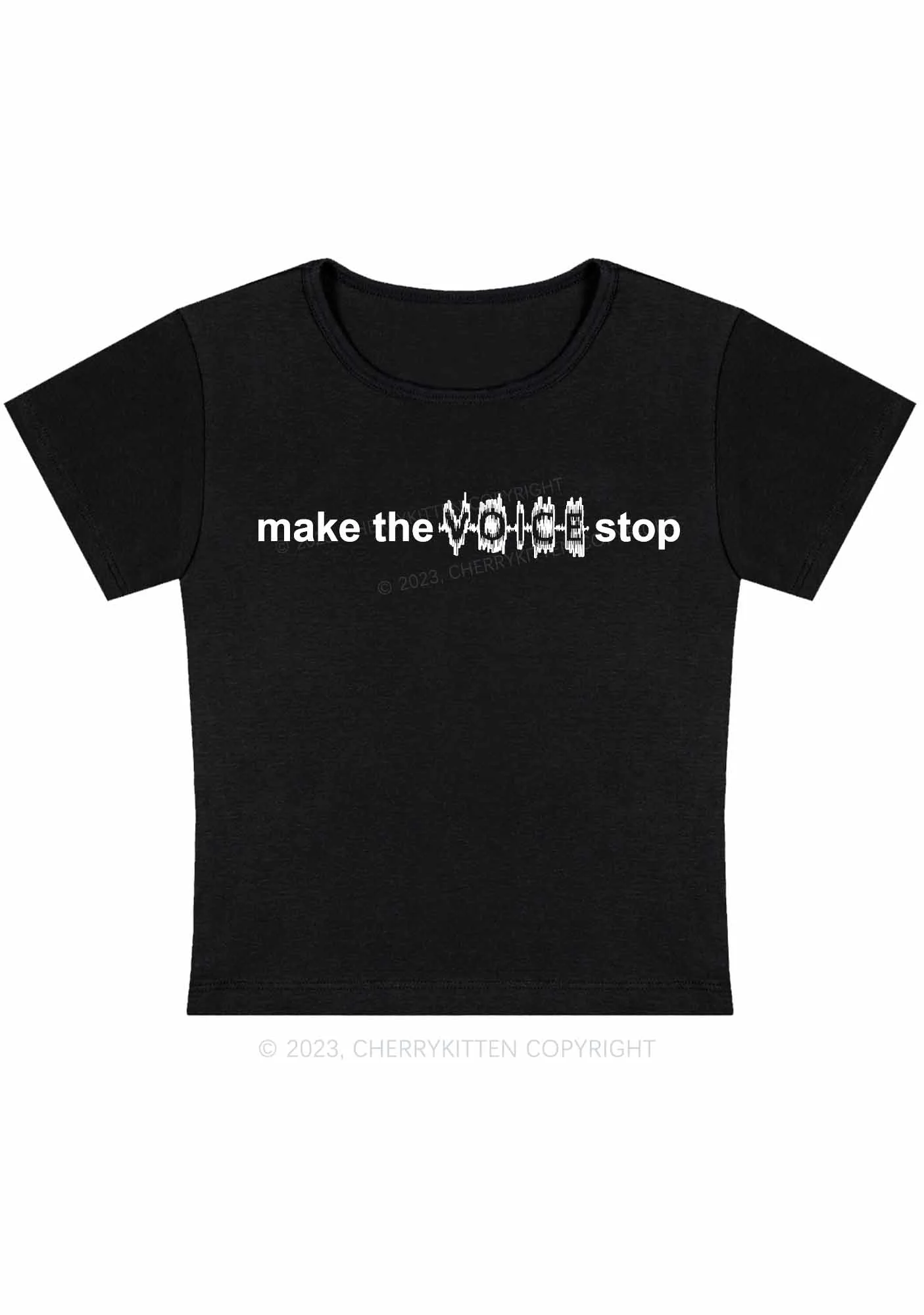 Curvy Make The Voice Stop Baby Tee Cherrykitten - Image 2