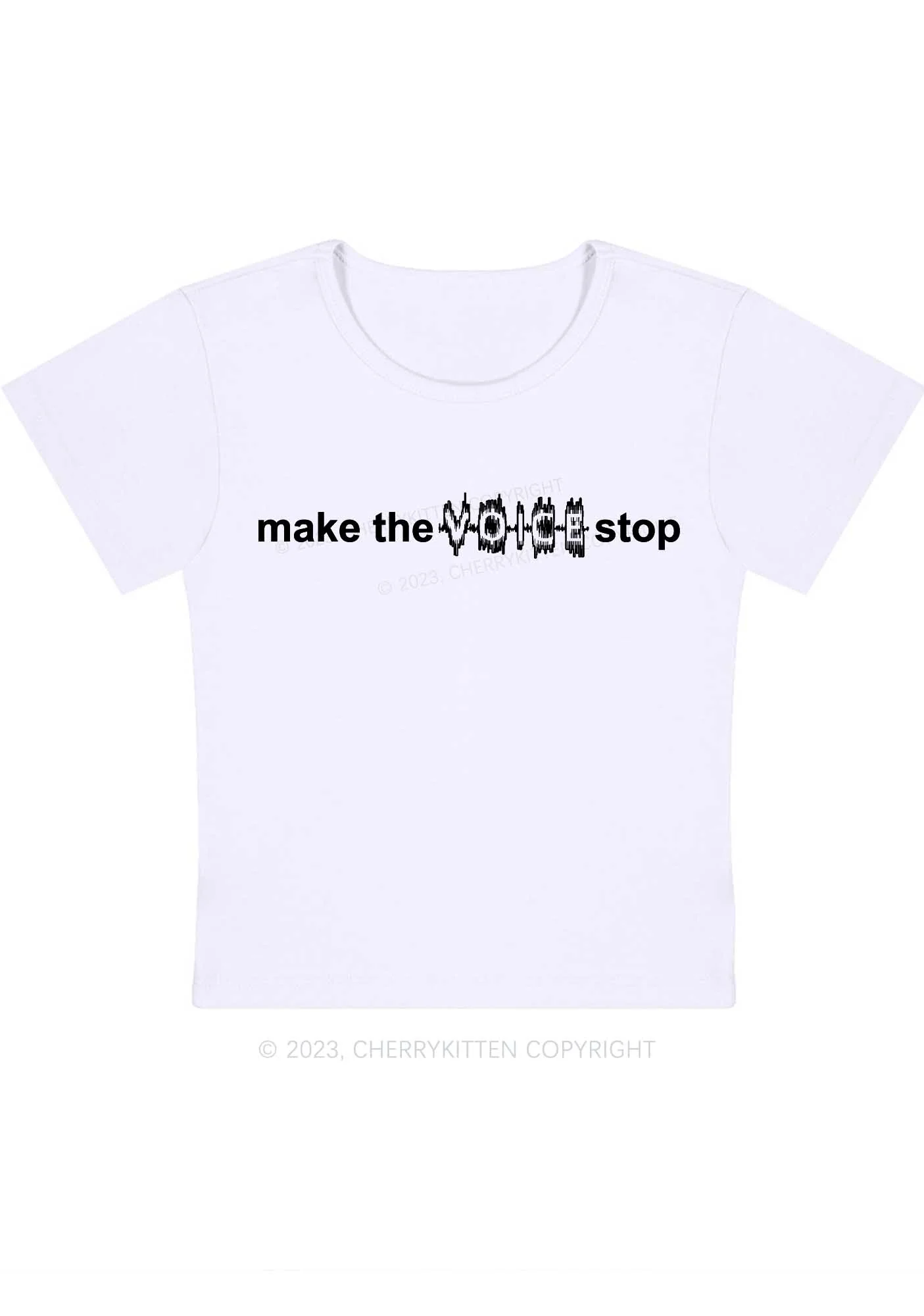 Curvy Make The Voice Stop Baby Tee Cherrykitten - Image 3
