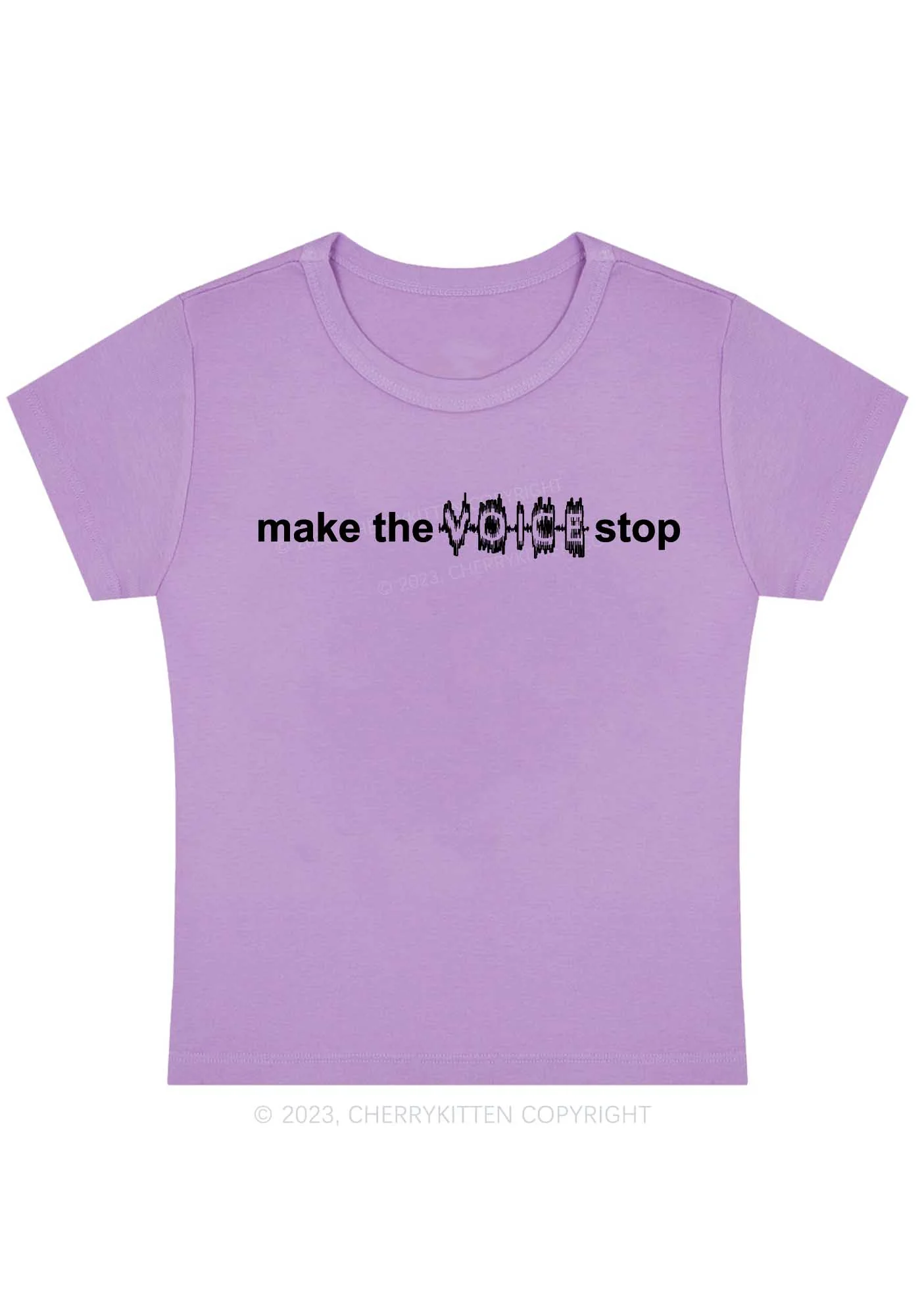 Curvy Make The Voice Stop Baby Tee Cherrykitten - Image 4