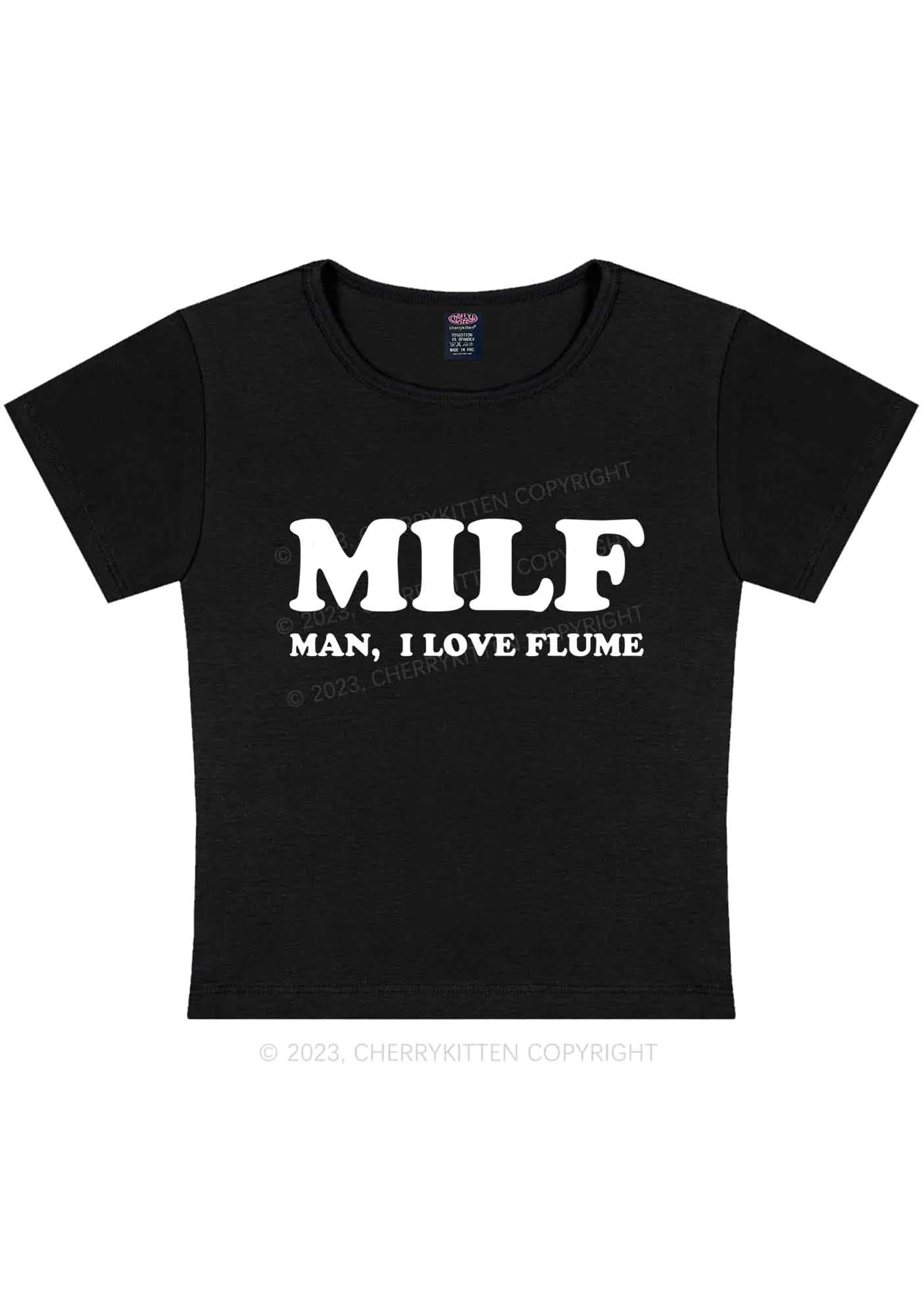 Curvy Man I Love Flume Y2K Baby Tee Cherrykitten - Image 2
