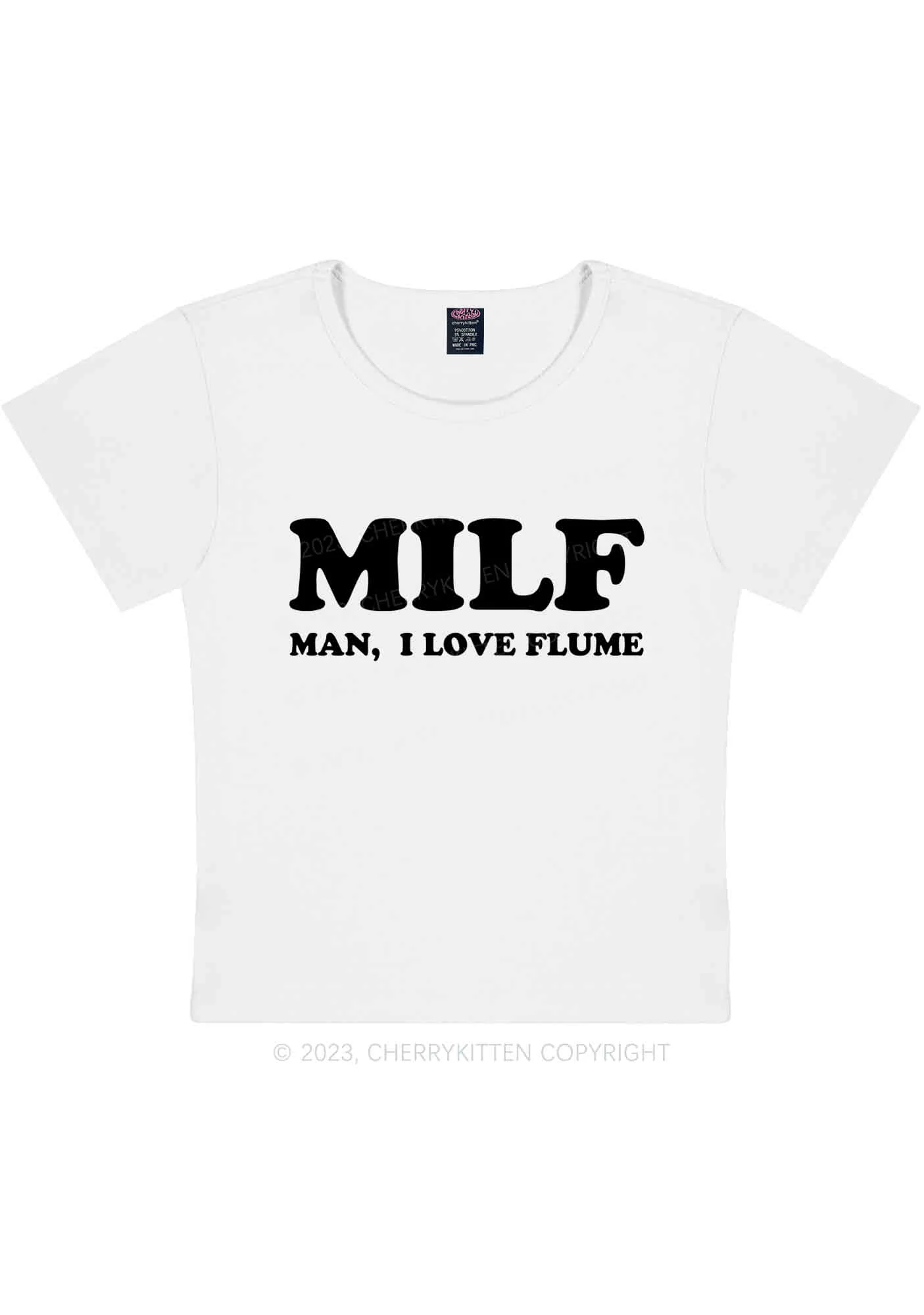 Curvy Man I Love Flume Y2K Baby Tee Cherrykitten - Image 3