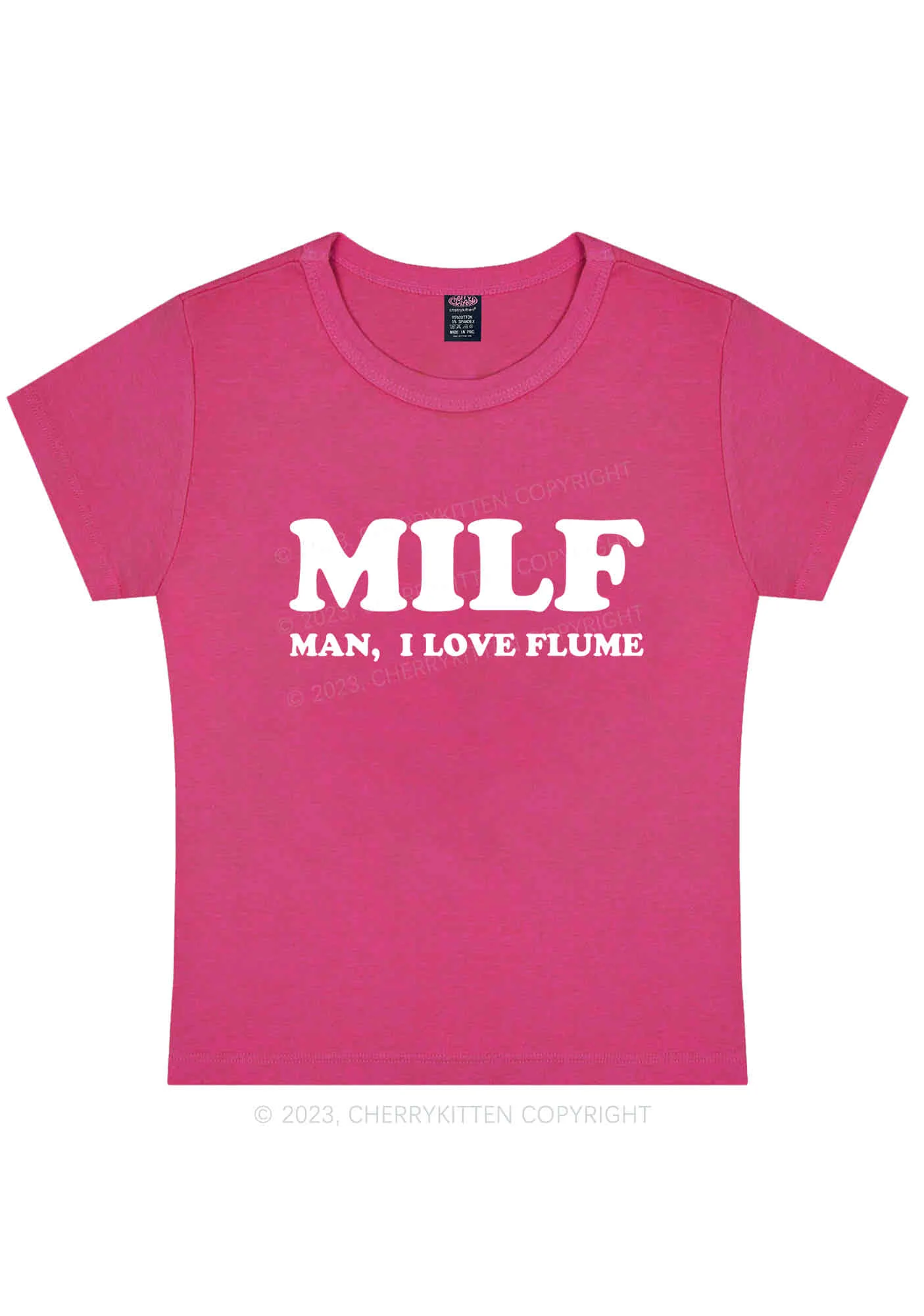 Curvy Man I Love Flume Y2K Baby Tee Cherrykitten - Image 5