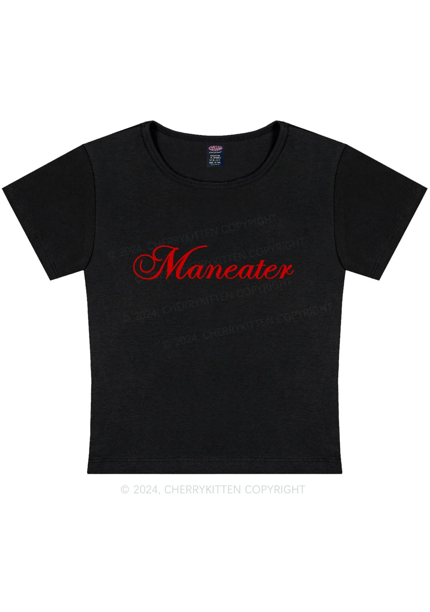 Curvy Maneater Y2K Baby Tee Cherrykitten - Image 2