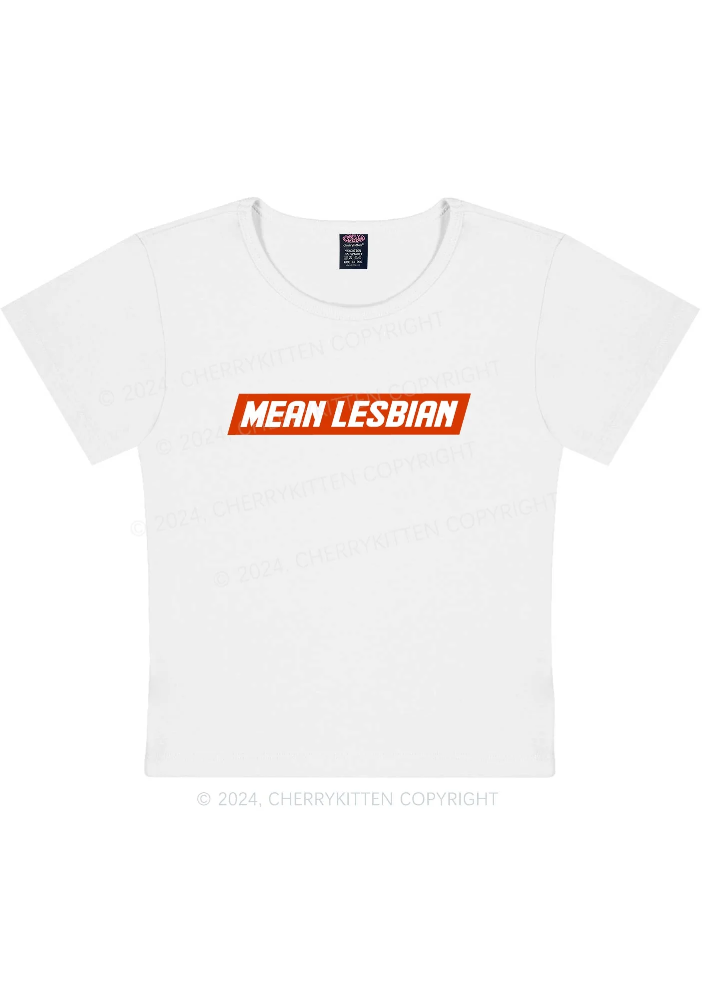 Curvy Mean Lesbian Y2K Baby Tee Cherrykitten - Image 3