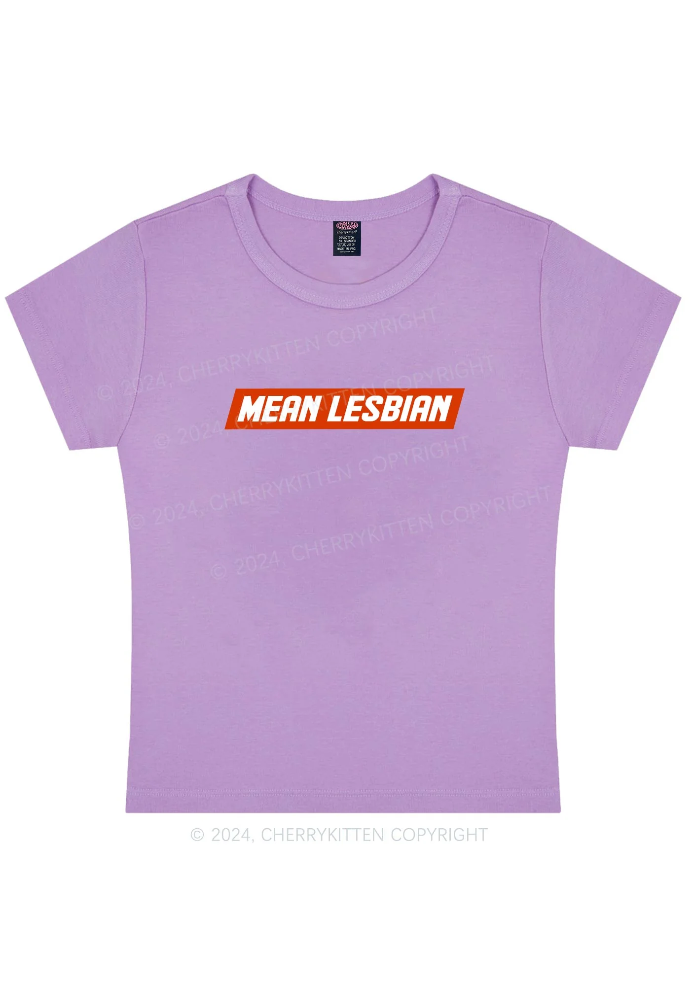 Curvy Mean Lesbian Y2K Baby Tee Cherrykitten - Image 4