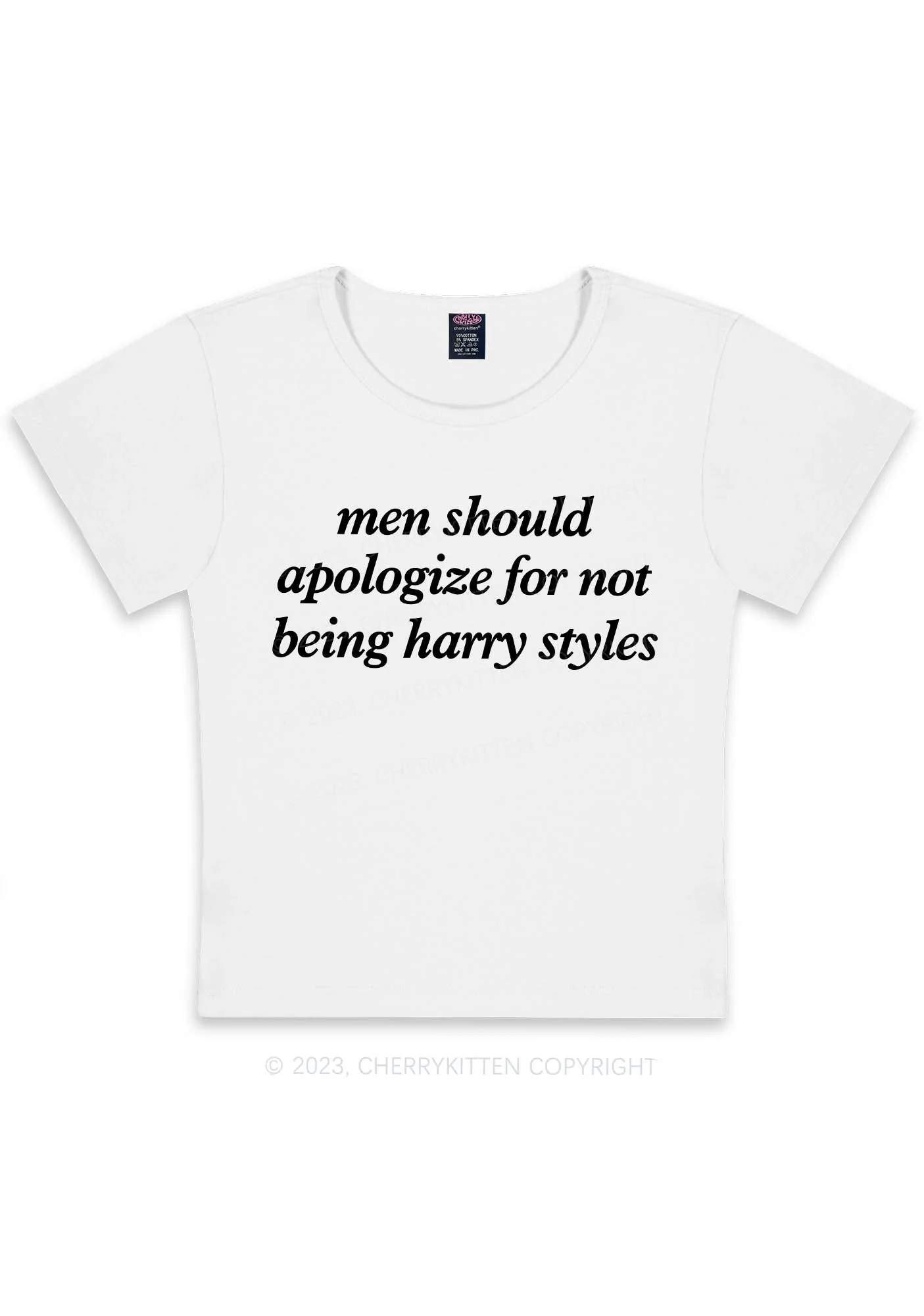 Curvy Men Should Apologize Y2K Baby Tee Cherrykitten - Image 3