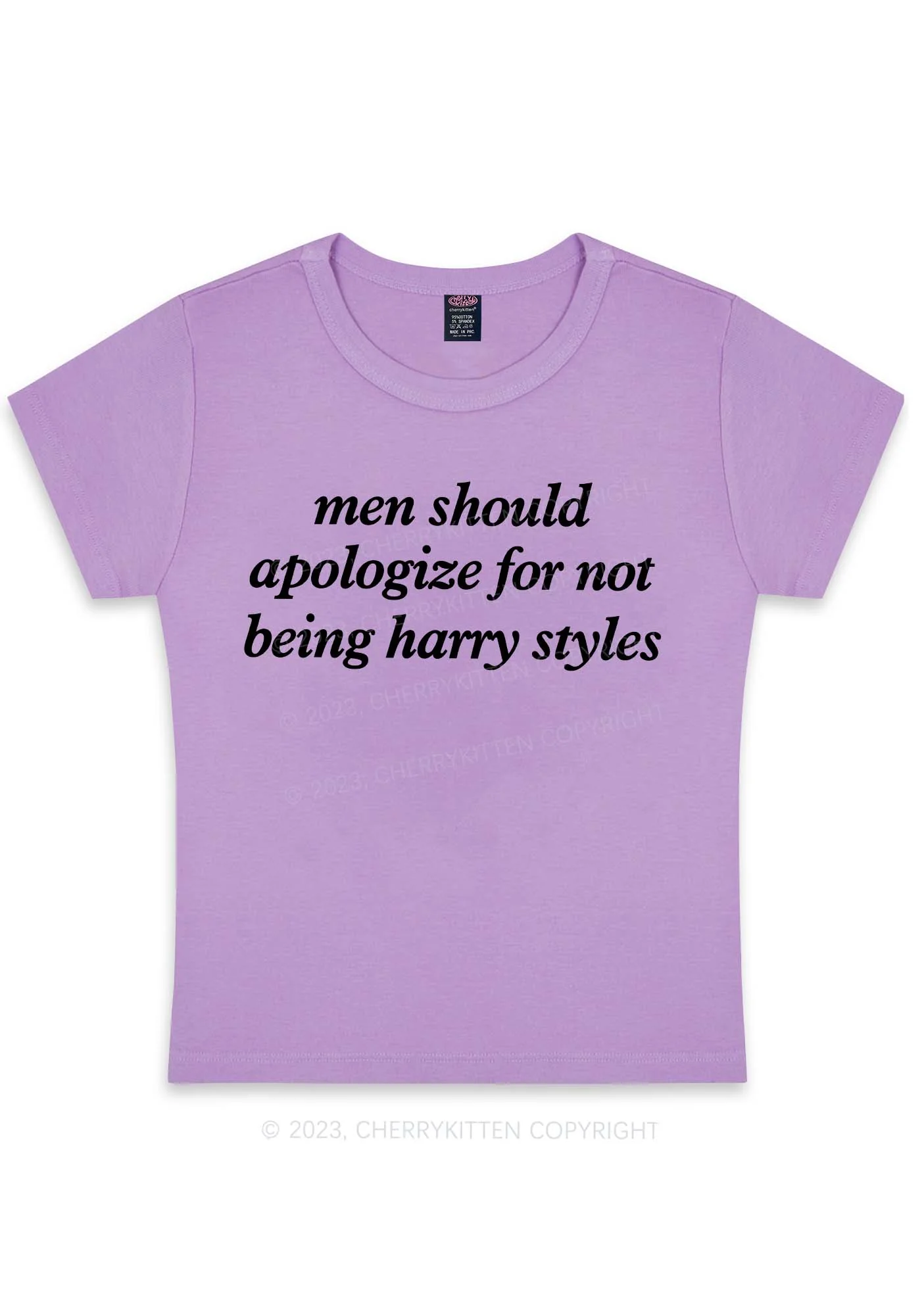 Curvy Men Should Apologize Y2K Baby Tee Cherrykitten - Image 4