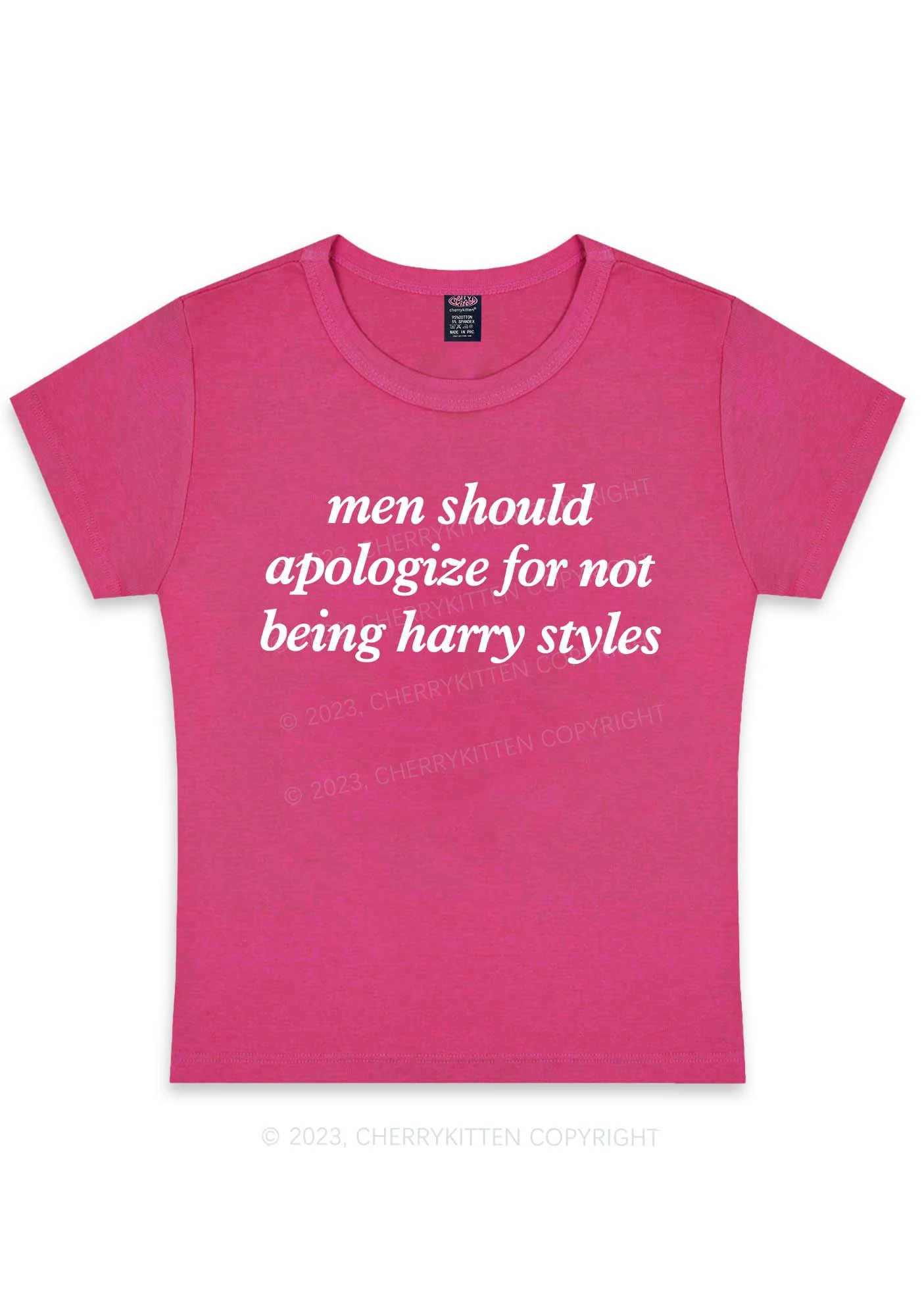 Curvy Men Should Apologize Y2K Baby Tee Cherrykitten - Image 5