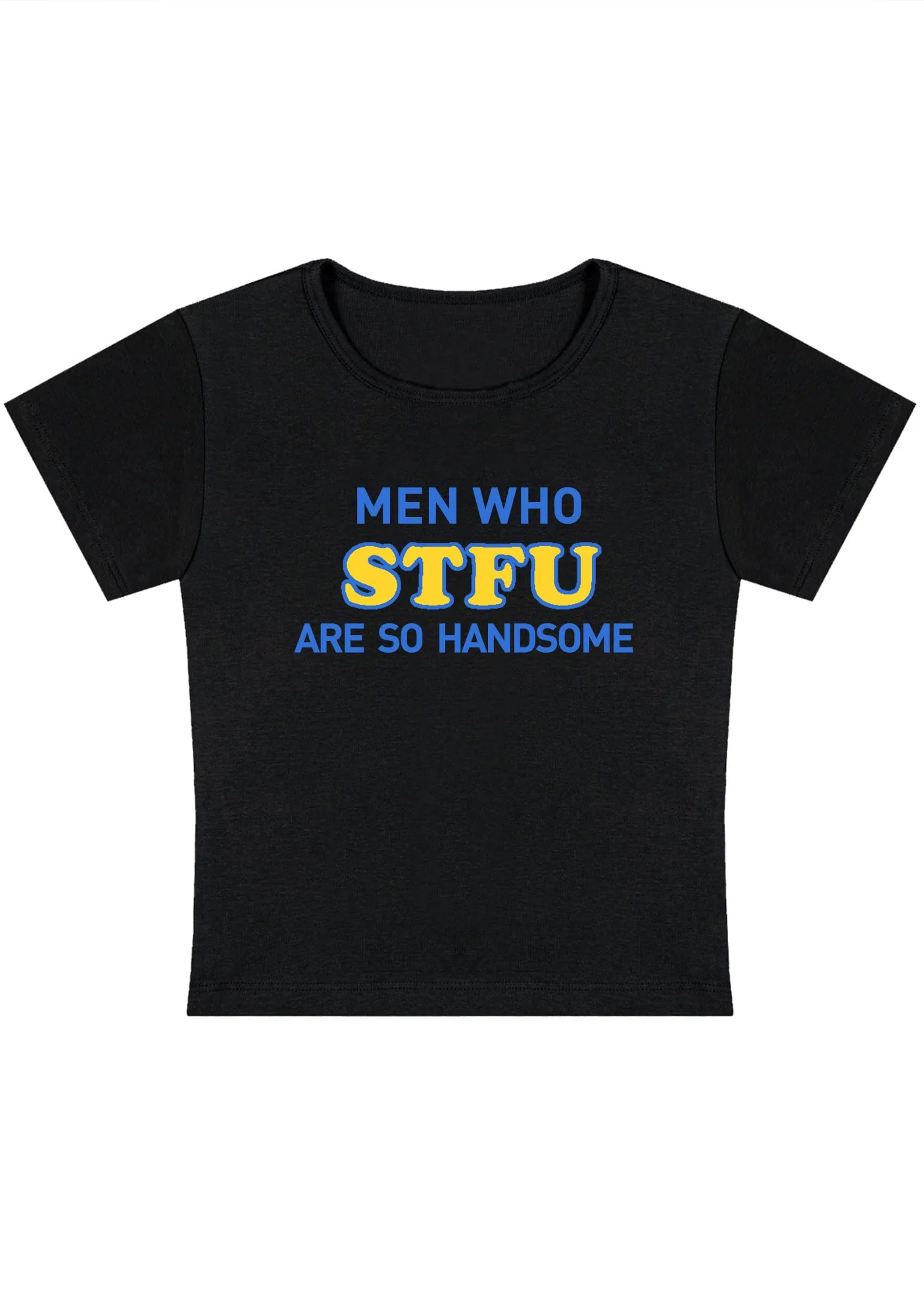 Curvy Men Who STFU Are So Handsome Baby Tee - Image 3