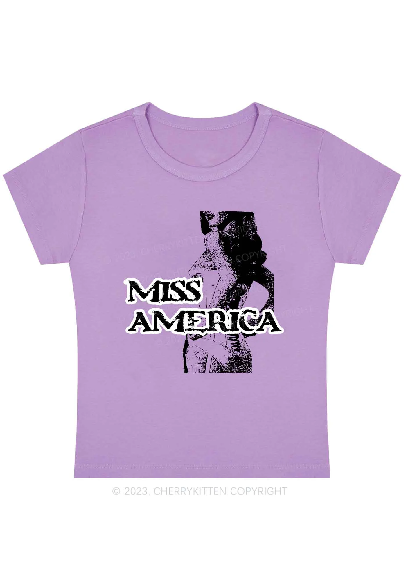 Curvy Miss America Y2K Baby Tee Cherrykitten - Image 4