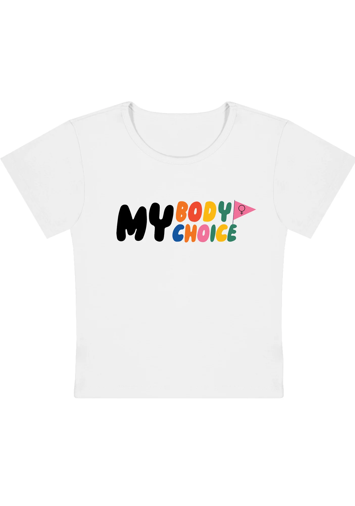 Curvy My Body My Choice Flag Baby Tee - Image 2