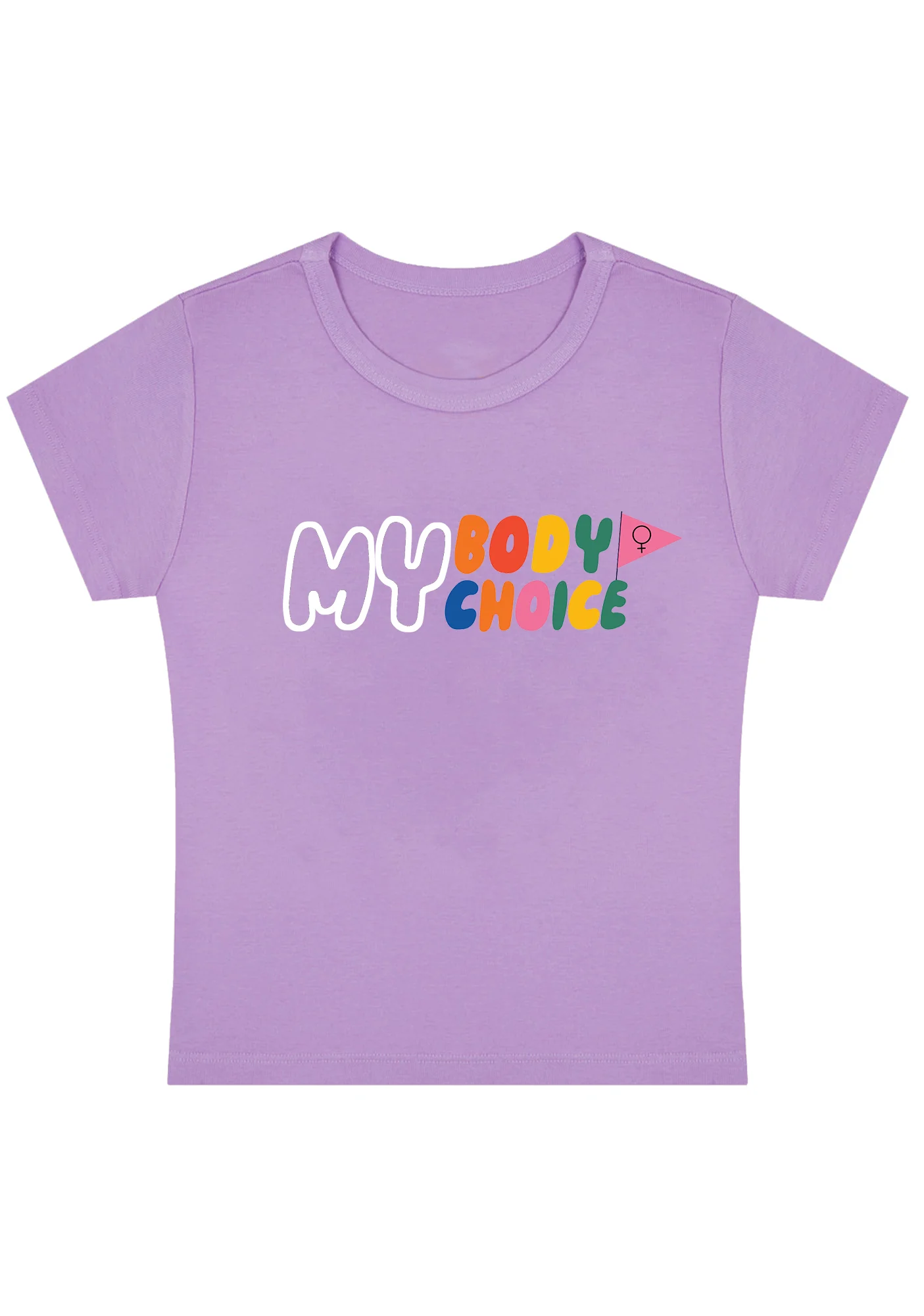 Curvy My Body My Choice Flag Baby Tee - Image 3