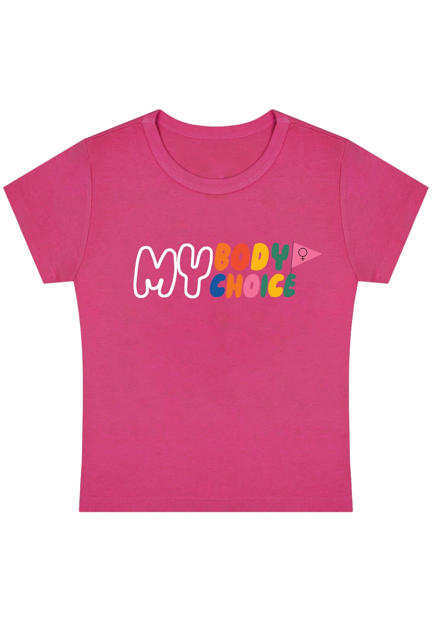 Curvy My Body My Choice Flag Baby Tee - Image 4