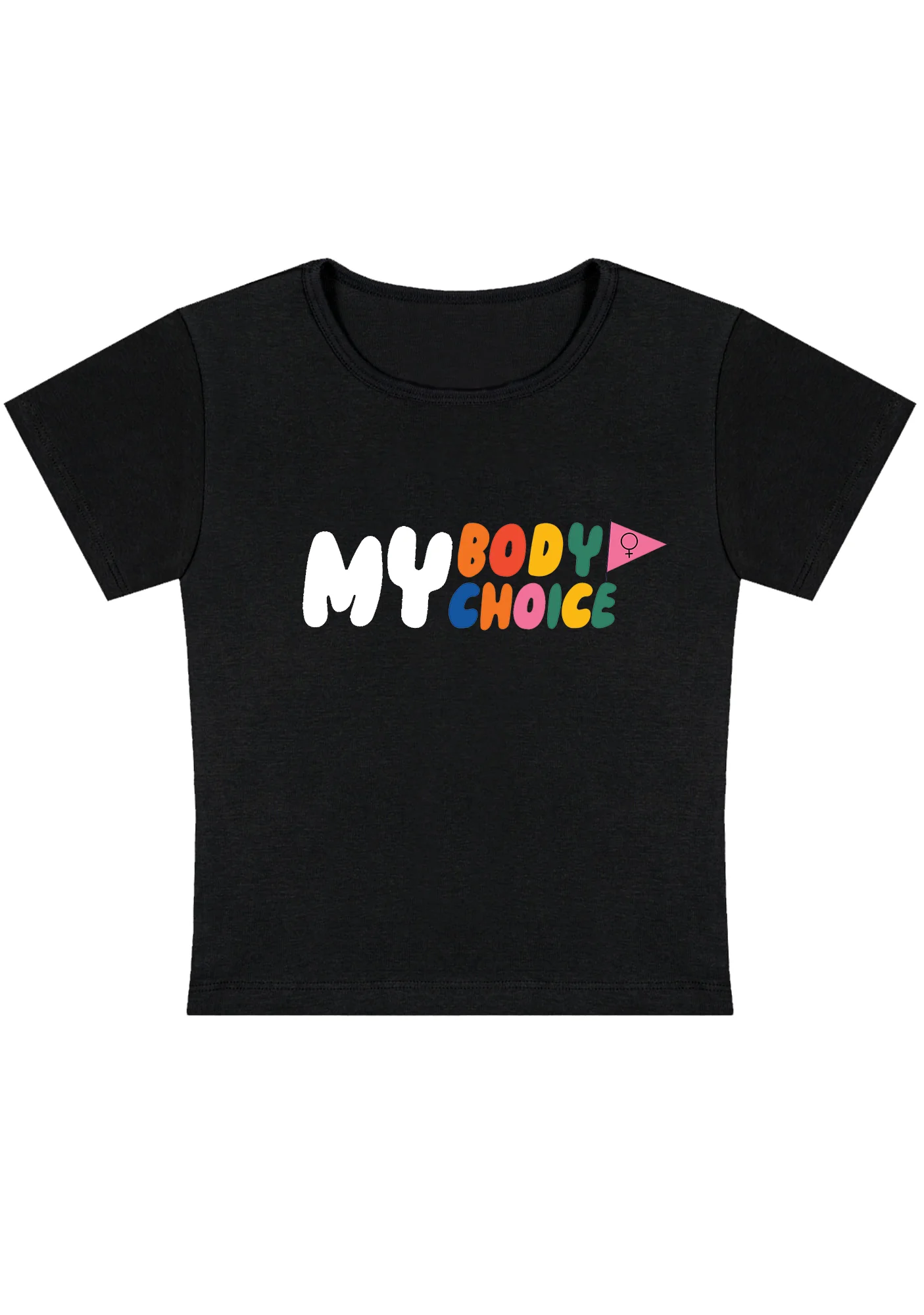 Curvy My Body My Choice Flag Baby Tee - Image 5