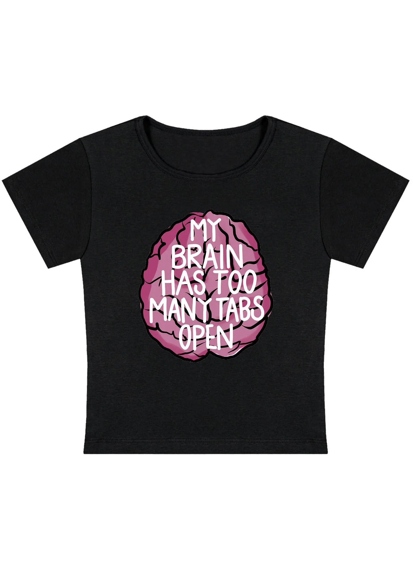 Curvy My Brain Has Too Many Tabs Open Baby Tee - Image 2